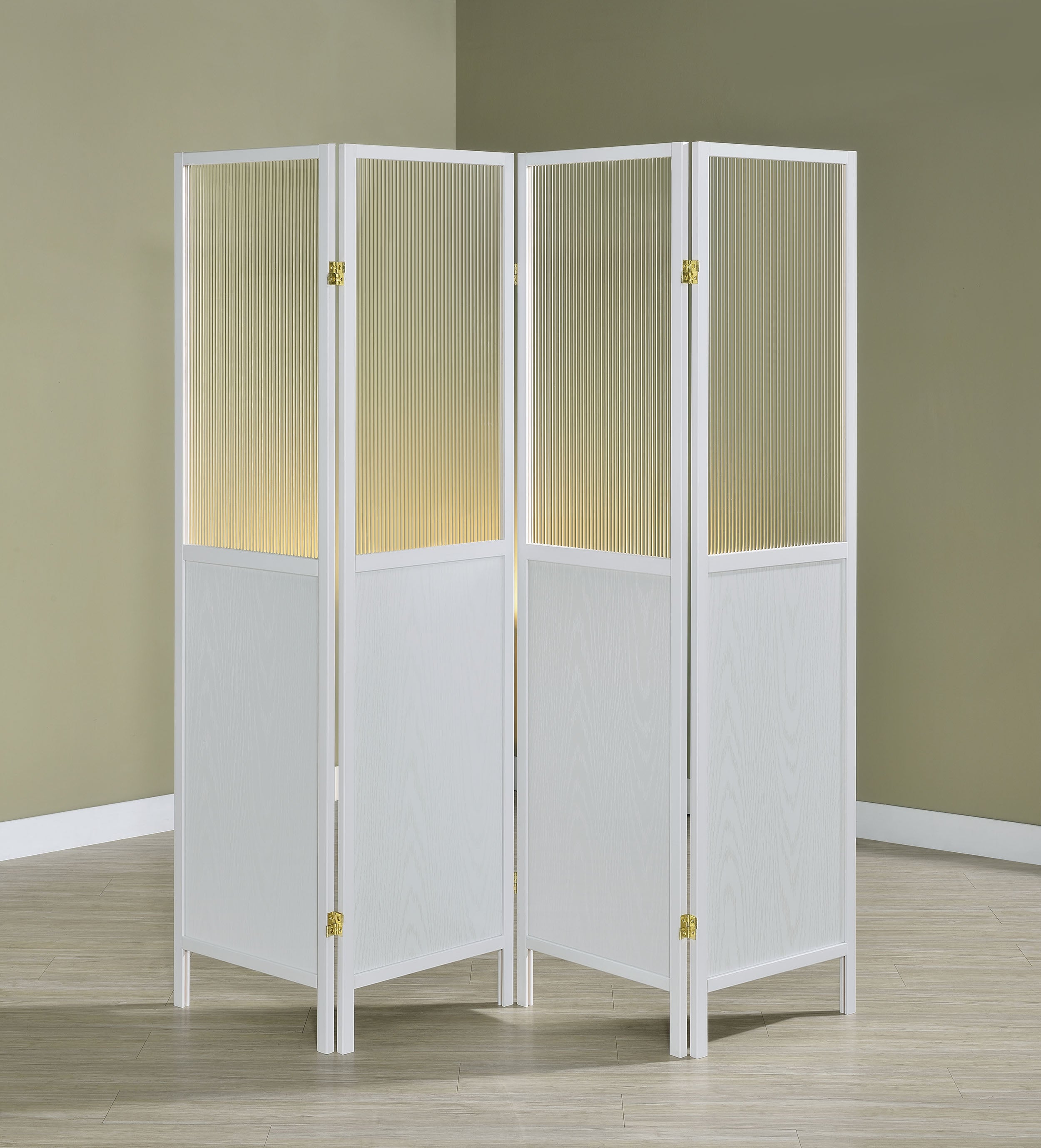 Mattison 4-Panel Room Divider Folding Shoji Screen White — view 2