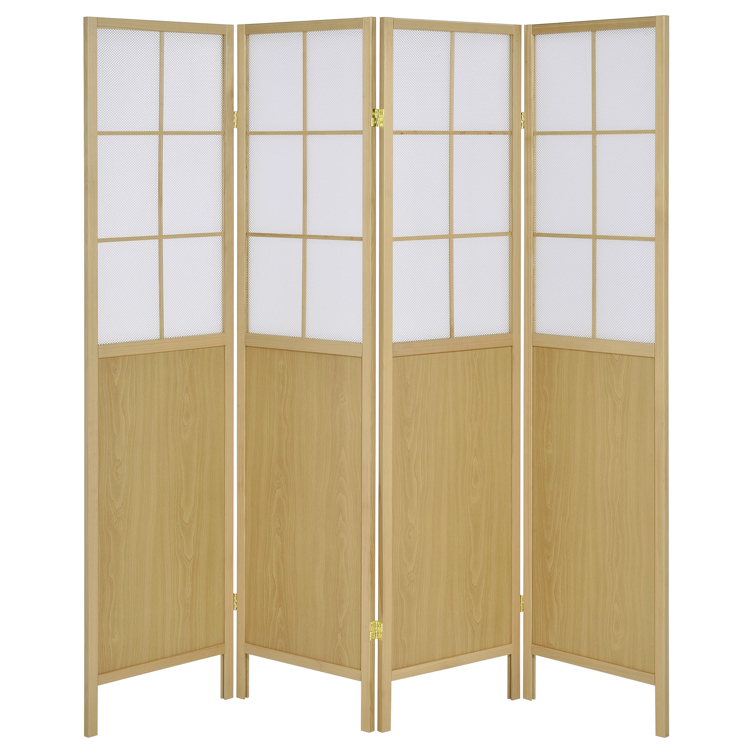 Edwards 4-Panel Room Divider Folding Shoji Screen Natural — view 4