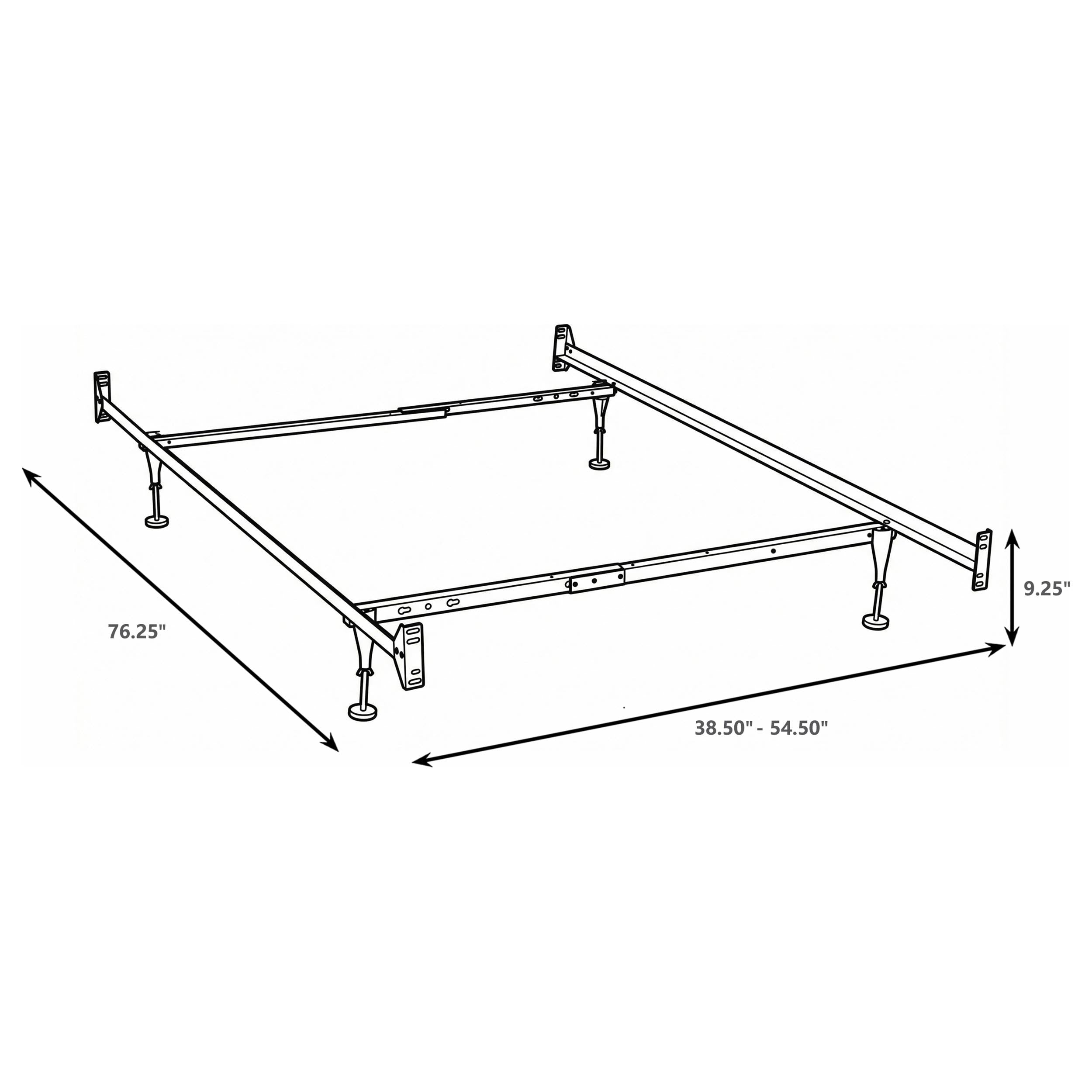 Esme Twin or Full Bed Frame Black (Headboard & Footboard) — view 2
