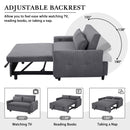 Pull-Out 2 Seat Modern Sleeper Sofa With 2 Throw Pillows And USB Ports