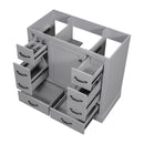 36" Bathroom Vanity Without Sink, Cabinet Base Only, 6 Drawers, Multi Functional Drawer Divider, Adjustable Shelf - Gray