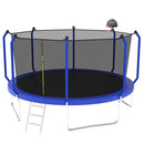 Trampoline With Basketball Hoop, Astm Approved Reinforced Type Outdoor Trampoline With Enclosure Net