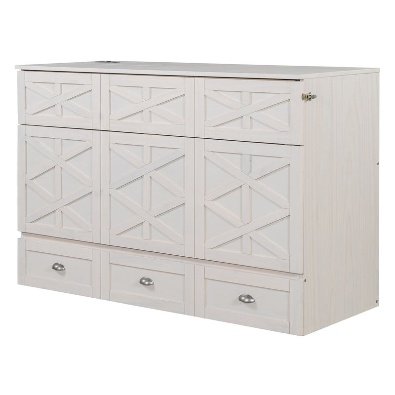 Murphy Bed With Large Drawers And USB Ports