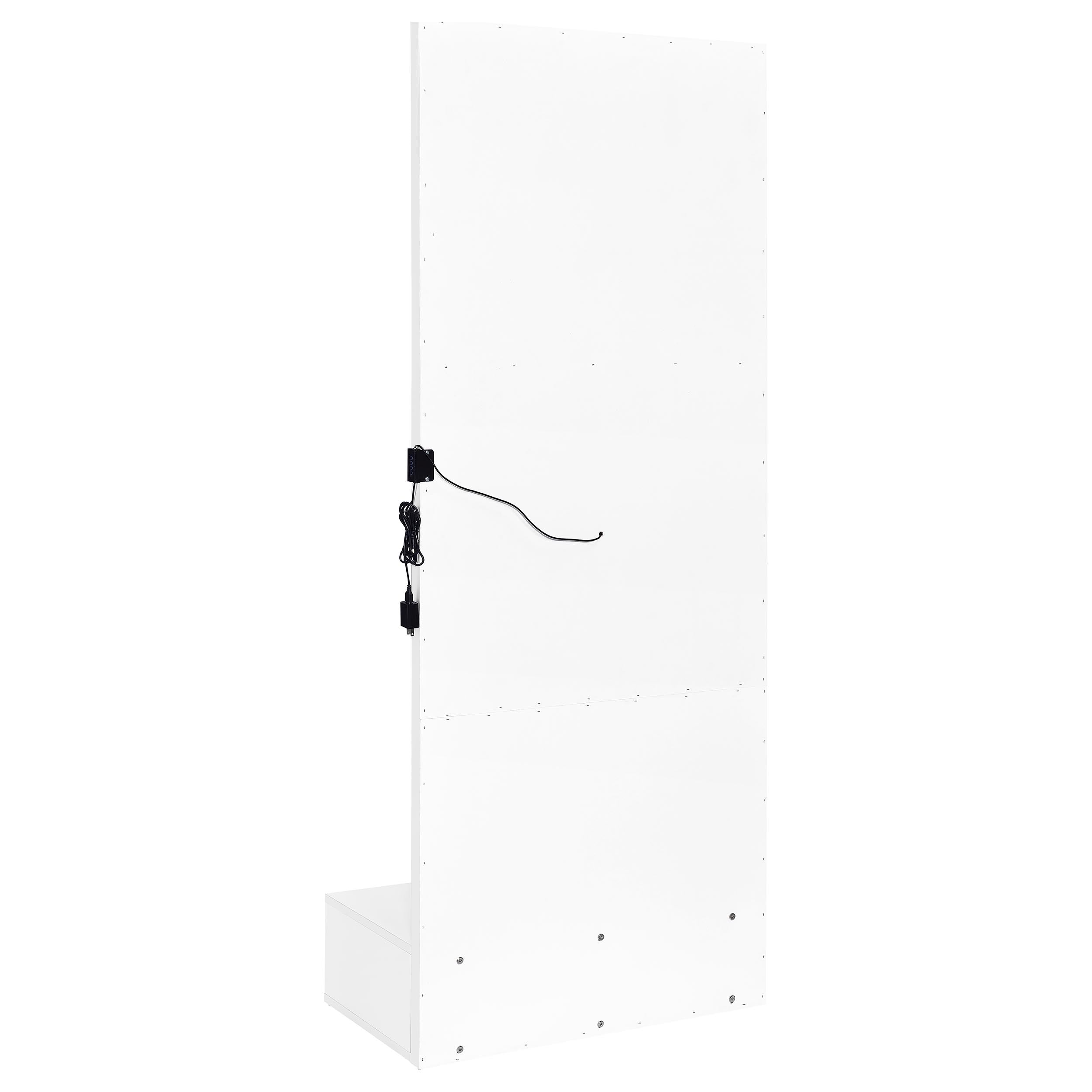 Spector 1-drawer Lighted Full-Length Floor Mirror White High Gloss — view 9