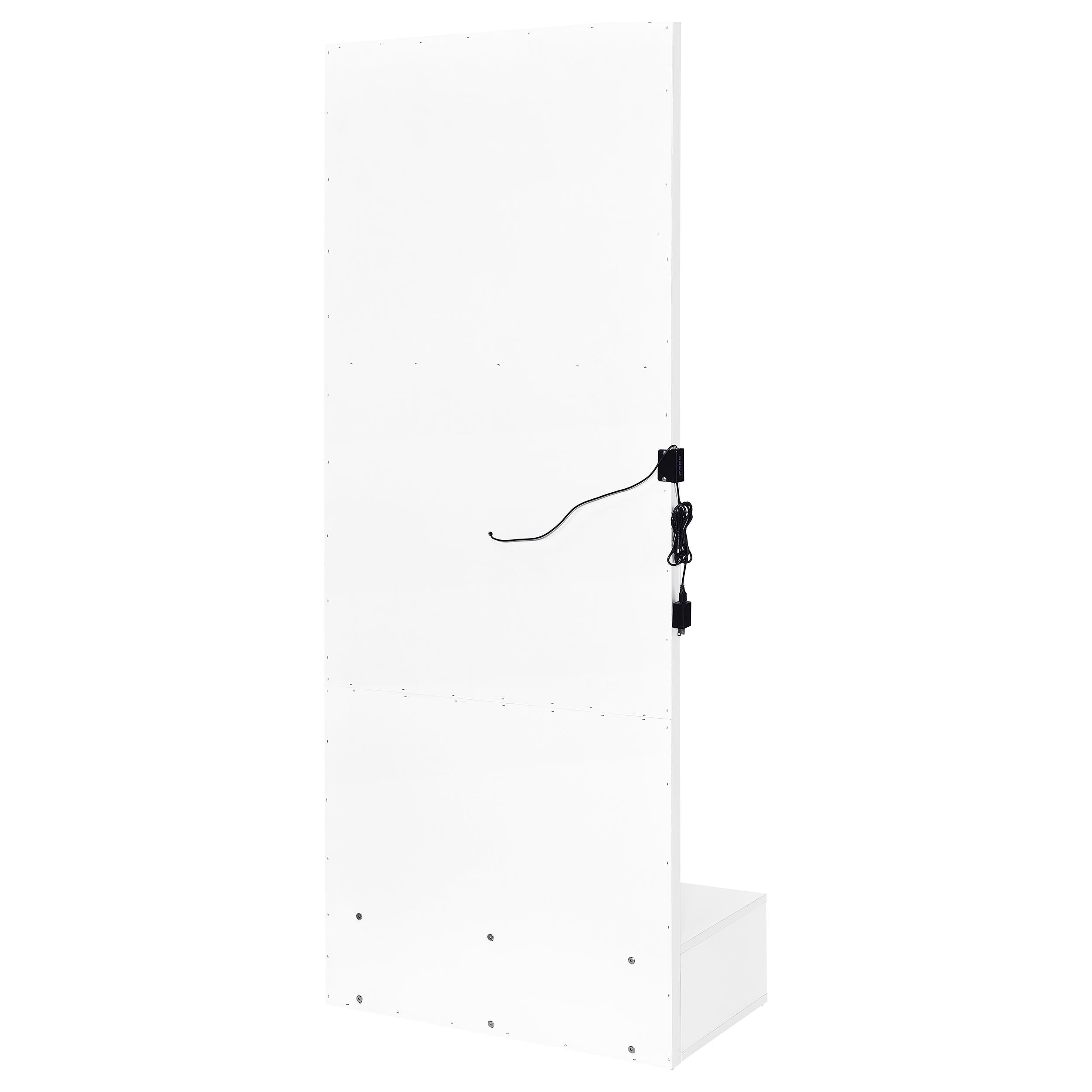 Spector 1-drawer Lighted Full-Length Floor Mirror White High Gloss — view 11