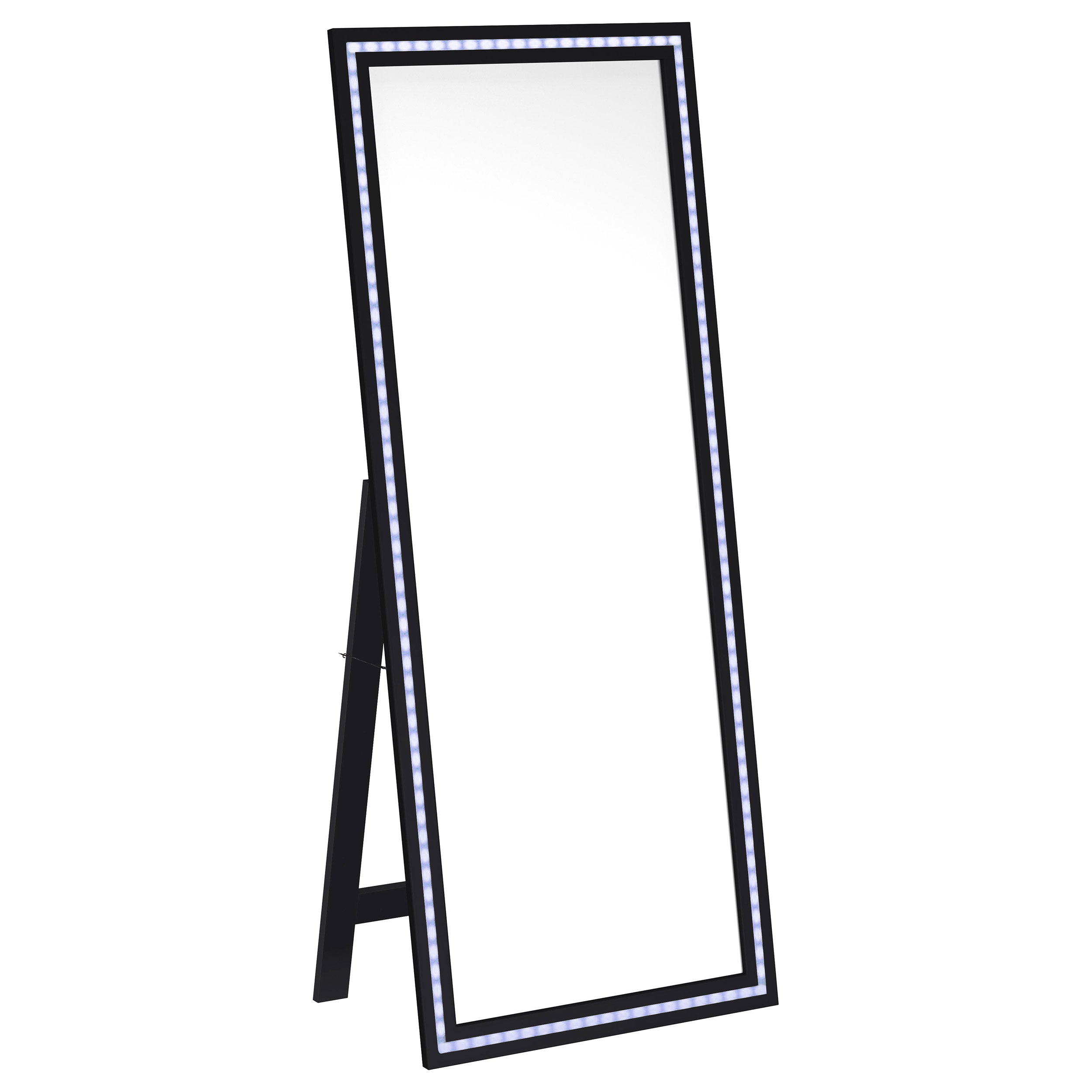 Windrose 28 x 67 Inch Tempered LED Standing Mirror Black — view 4