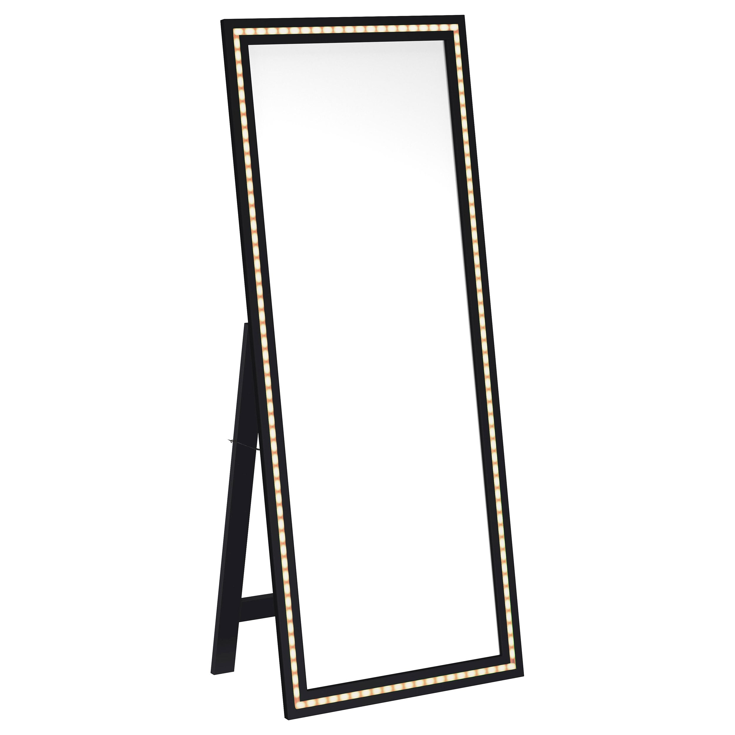 Windrose 28 x 67 Inch Tempered LED Standing Mirror Black — view 5