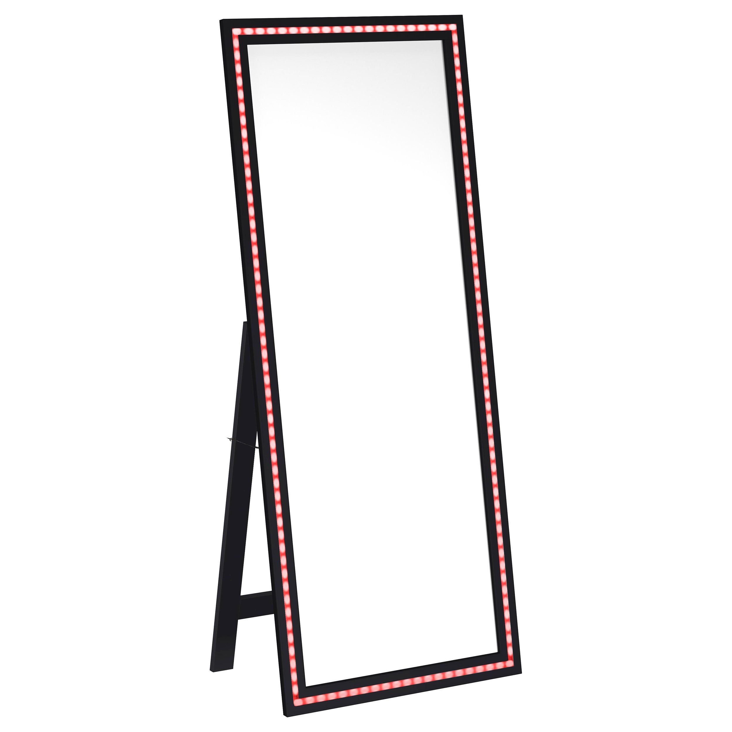 Windrose 28 x 67 Inch Tempered LED Standing Mirror Black — view 6