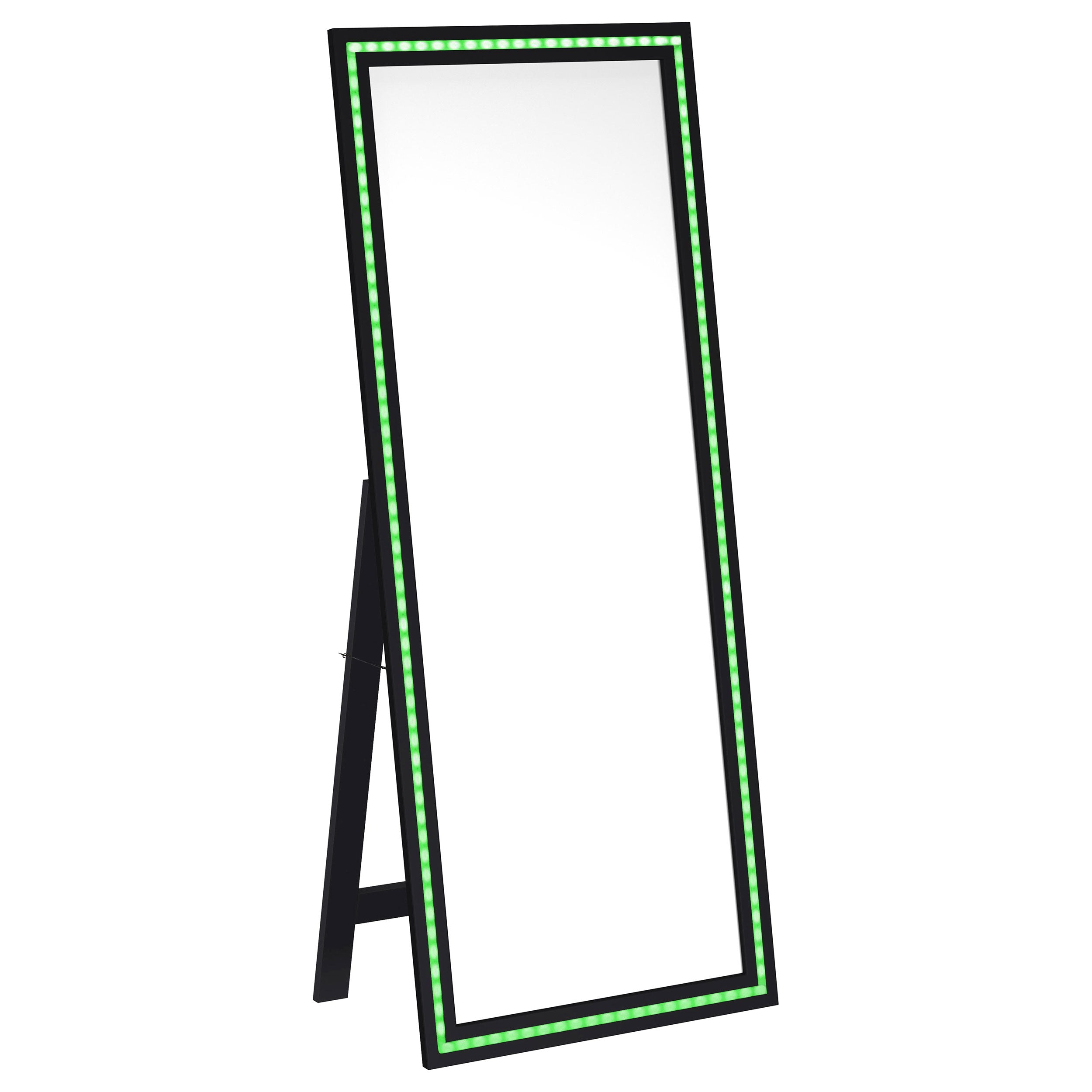 Windrose 28 x 67 Inch Tempered LED Standing Mirror Black — view 8