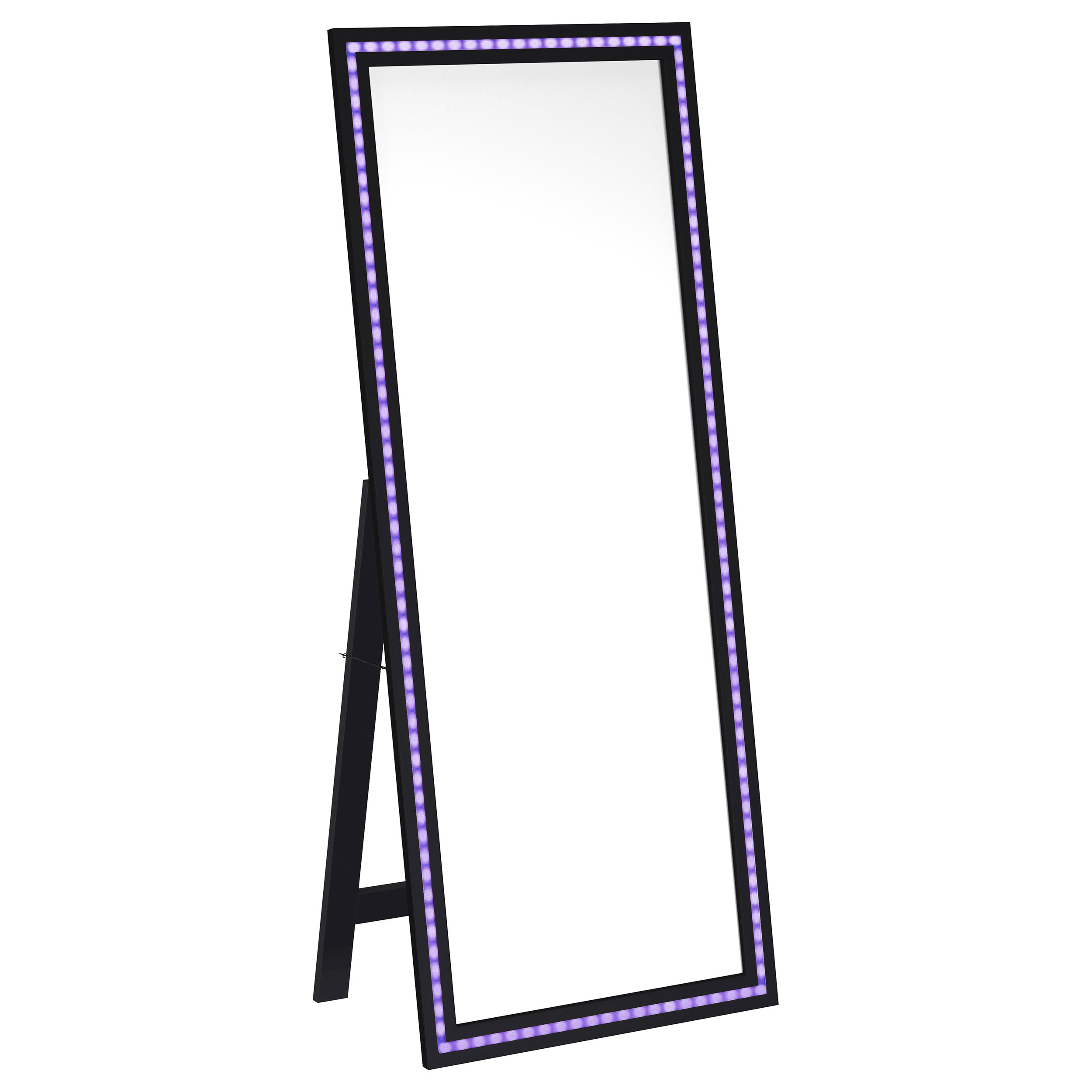 Windrose 28 x 67 Inch Tempered LED Standing Mirror Black — view 11