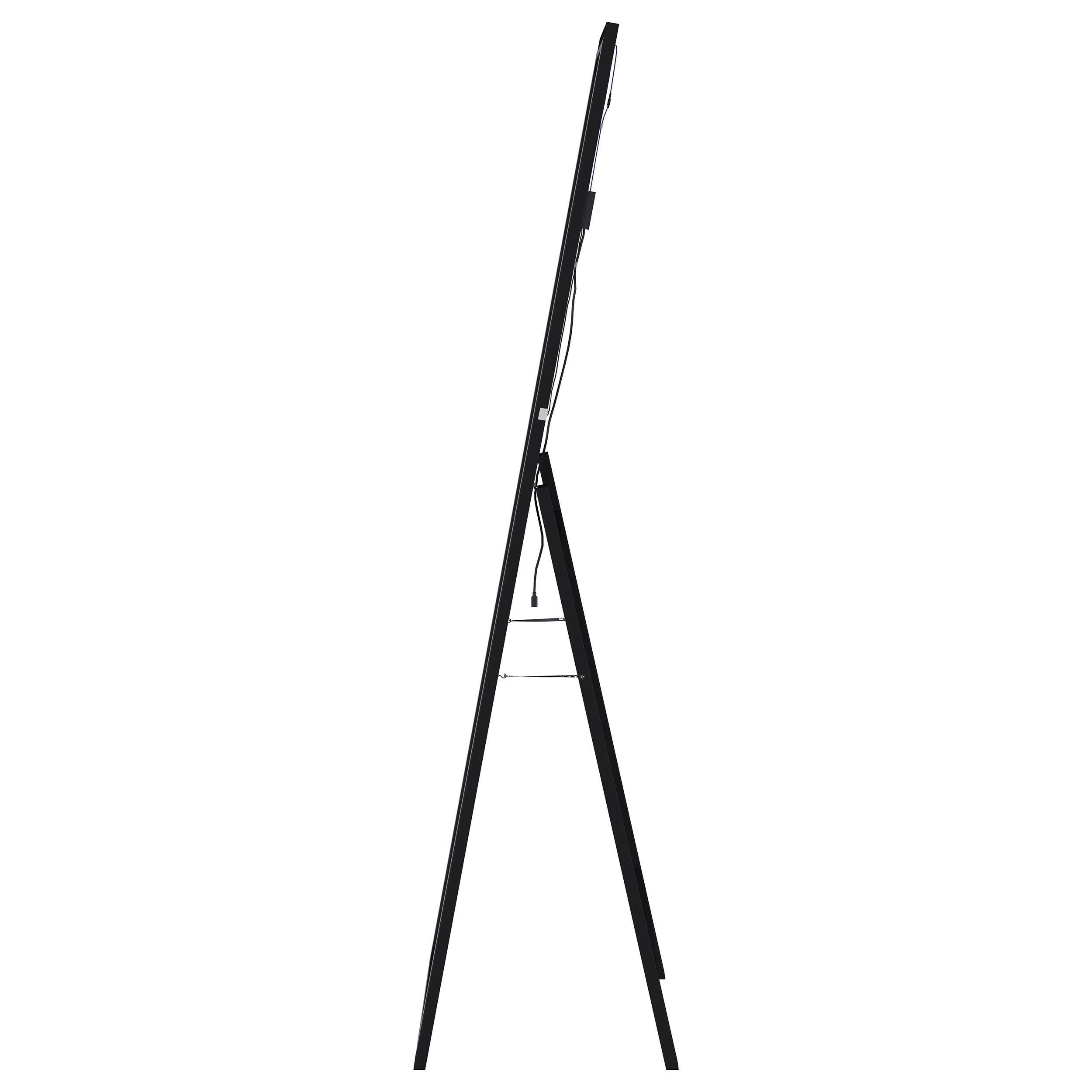 Windrose 28 x 67 Inch Tempered LED Standing Mirror Black — view 14
