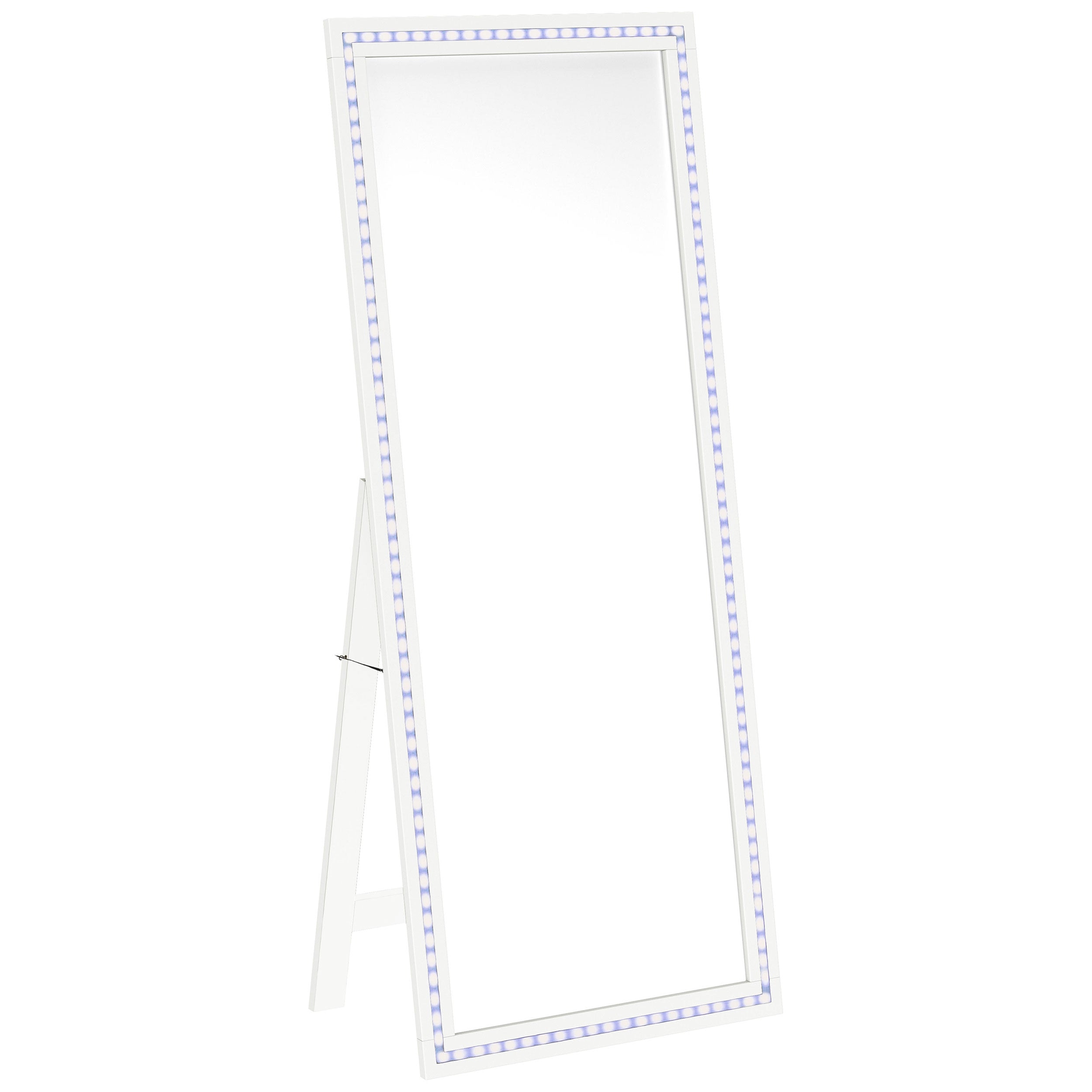 Windrose 28 x 67 Inch Tempered LED Standing Mirror White — view 4