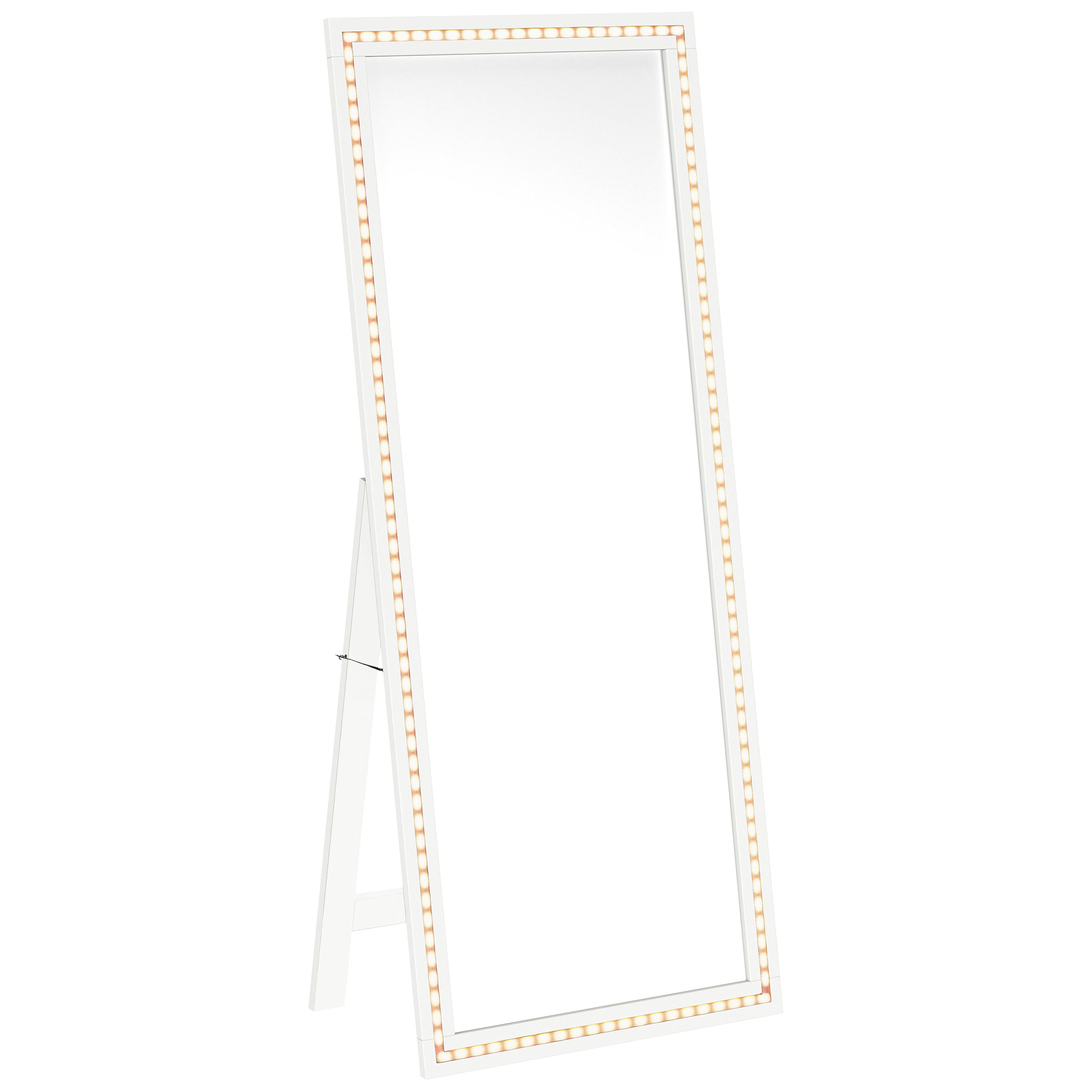 Windrose 28 x 67 Inch Tempered LED Standing Mirror White — view 5