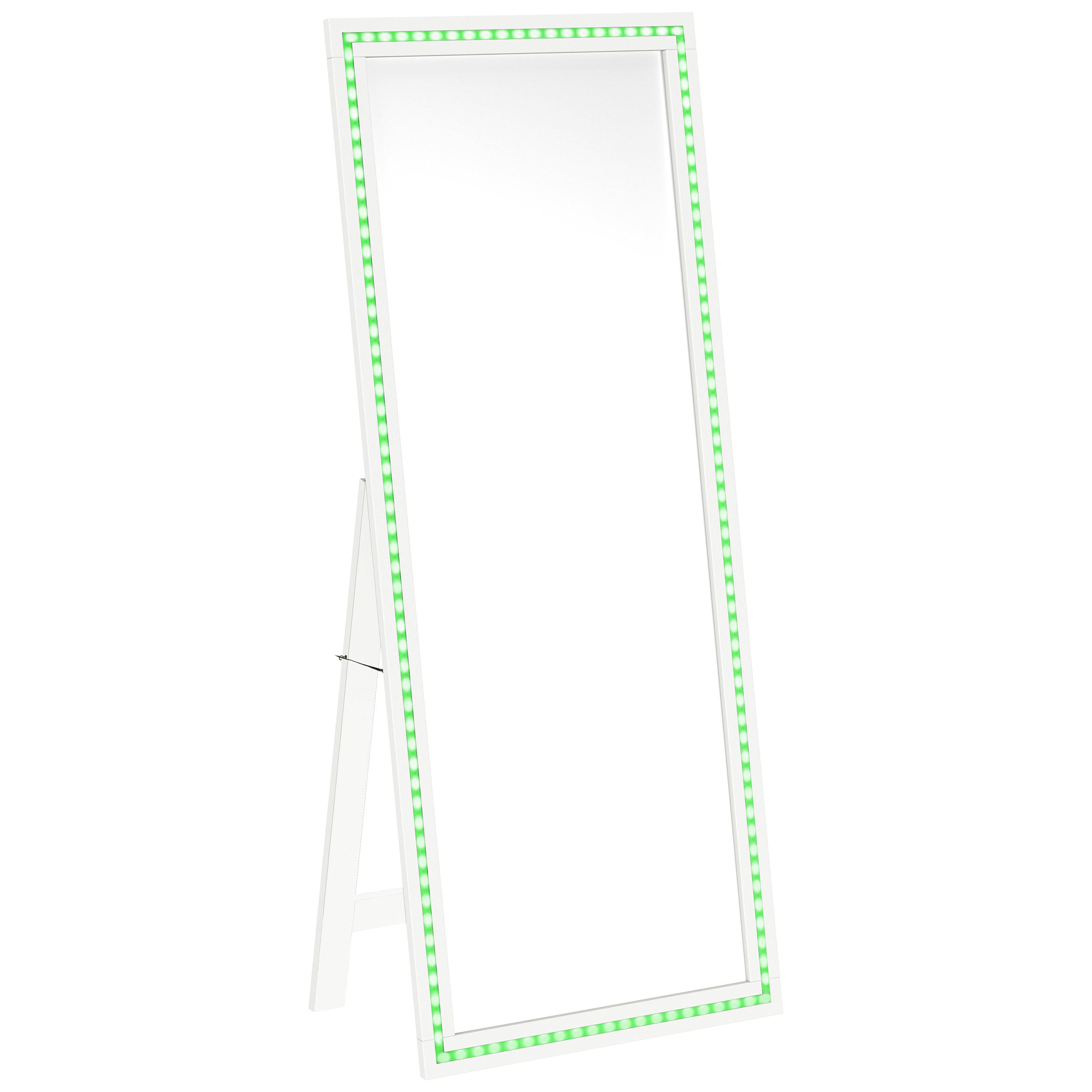 Windrose 28 x 67 Inch Tempered LED Standing Mirror White — view 8