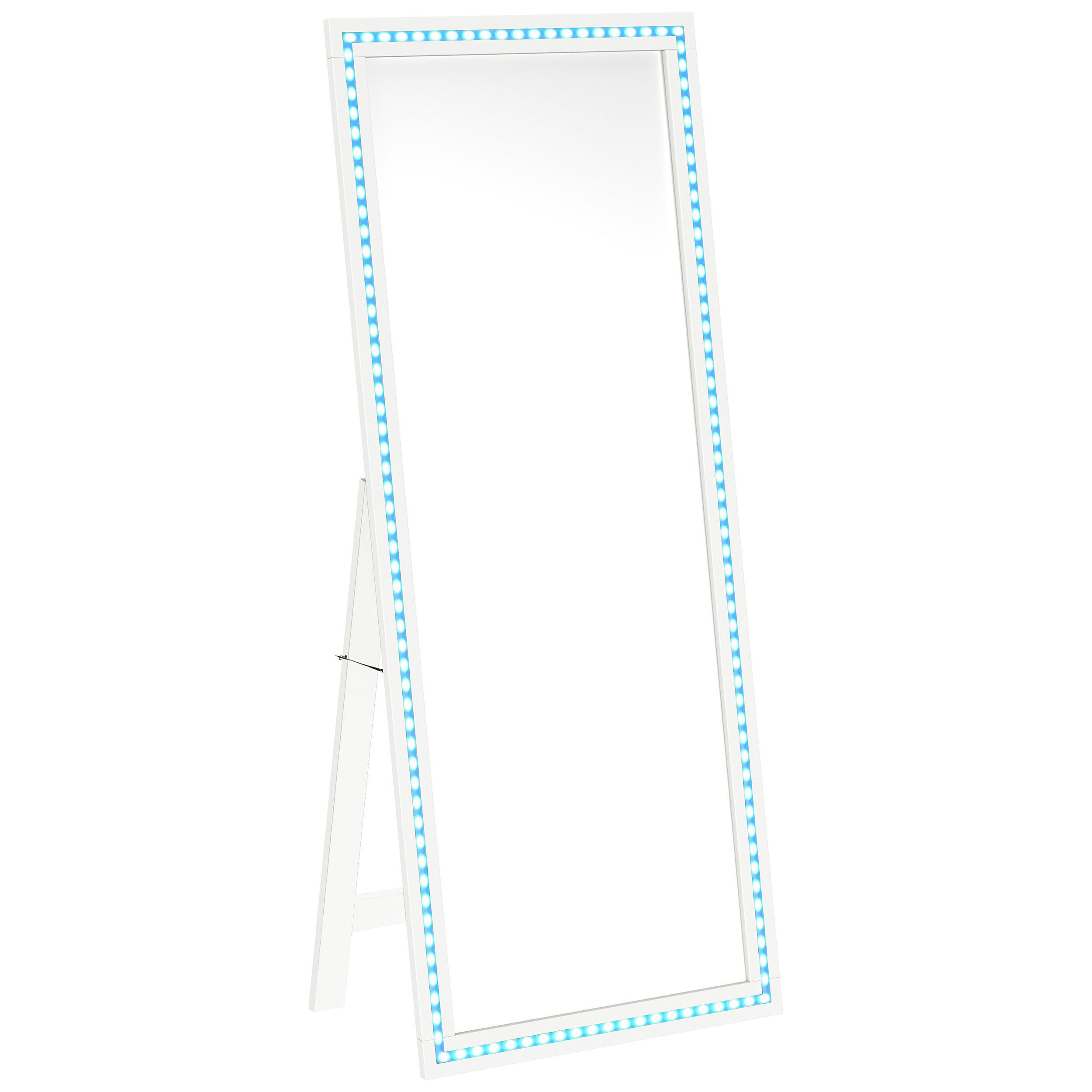 Windrose 28 x 67 Inch Tempered LED Standing Mirror White — view 9