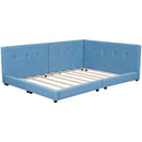 Modern Upholstered Platform Bed With USB Ports And LED Belt
