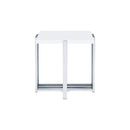 Cable - End Table - White / Silver