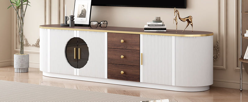 Modern Minimalist TV Stand For TVs Up To 80" With 3 Drawers And 1 Shelf
