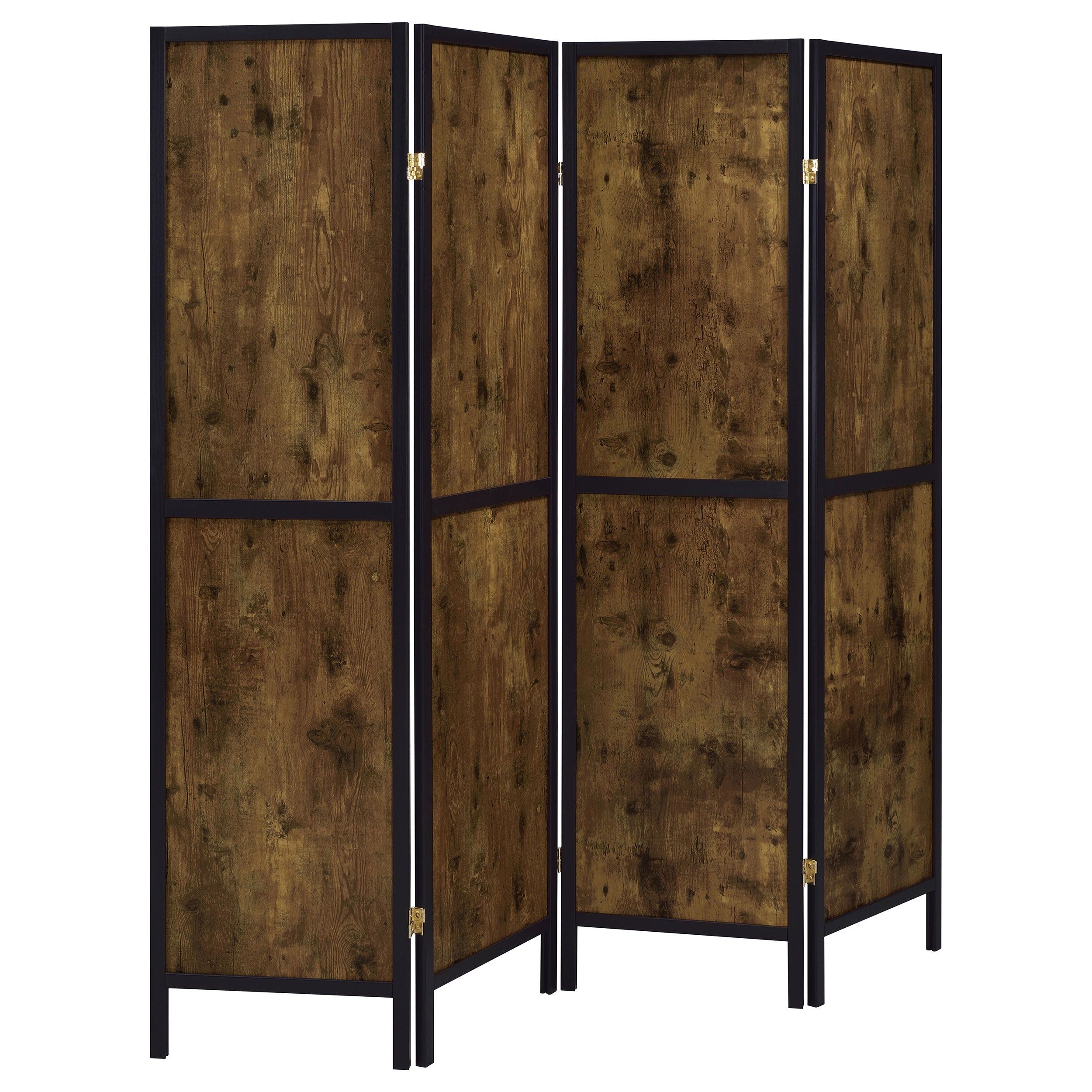 Deepika 4-Panel Room Divider Folding Screen Rustic Nutmeg — view 1