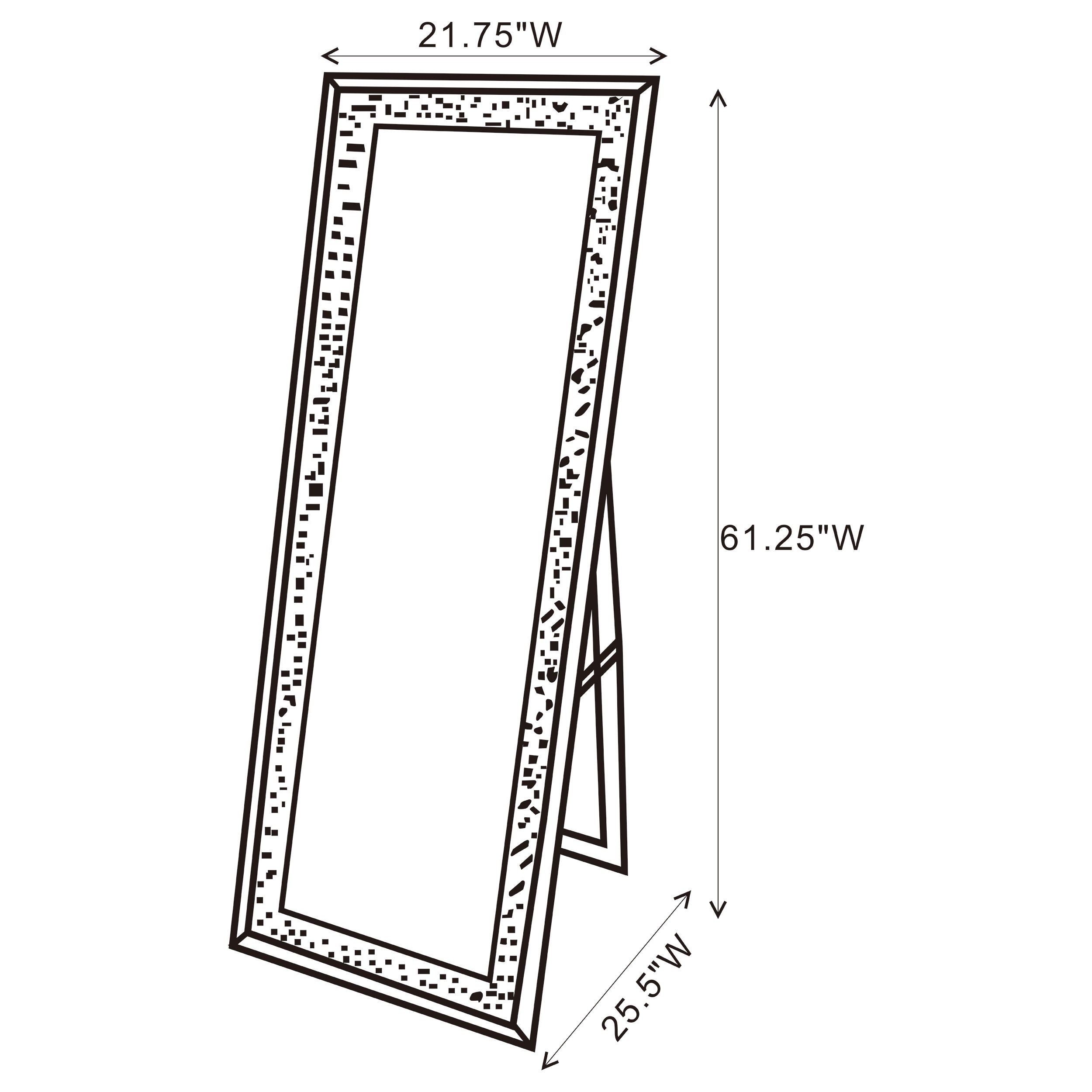 Carisi 22 x 61 Inch Faux Crystal LED Standing Mirror Silver — view 4