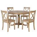 Modern Dining Table Set For 4, Round Table And 4 Kitchen Room Chairs, 5 Piece Kitchen Table Set For Dining Room, Dinette, Breakfast Nook