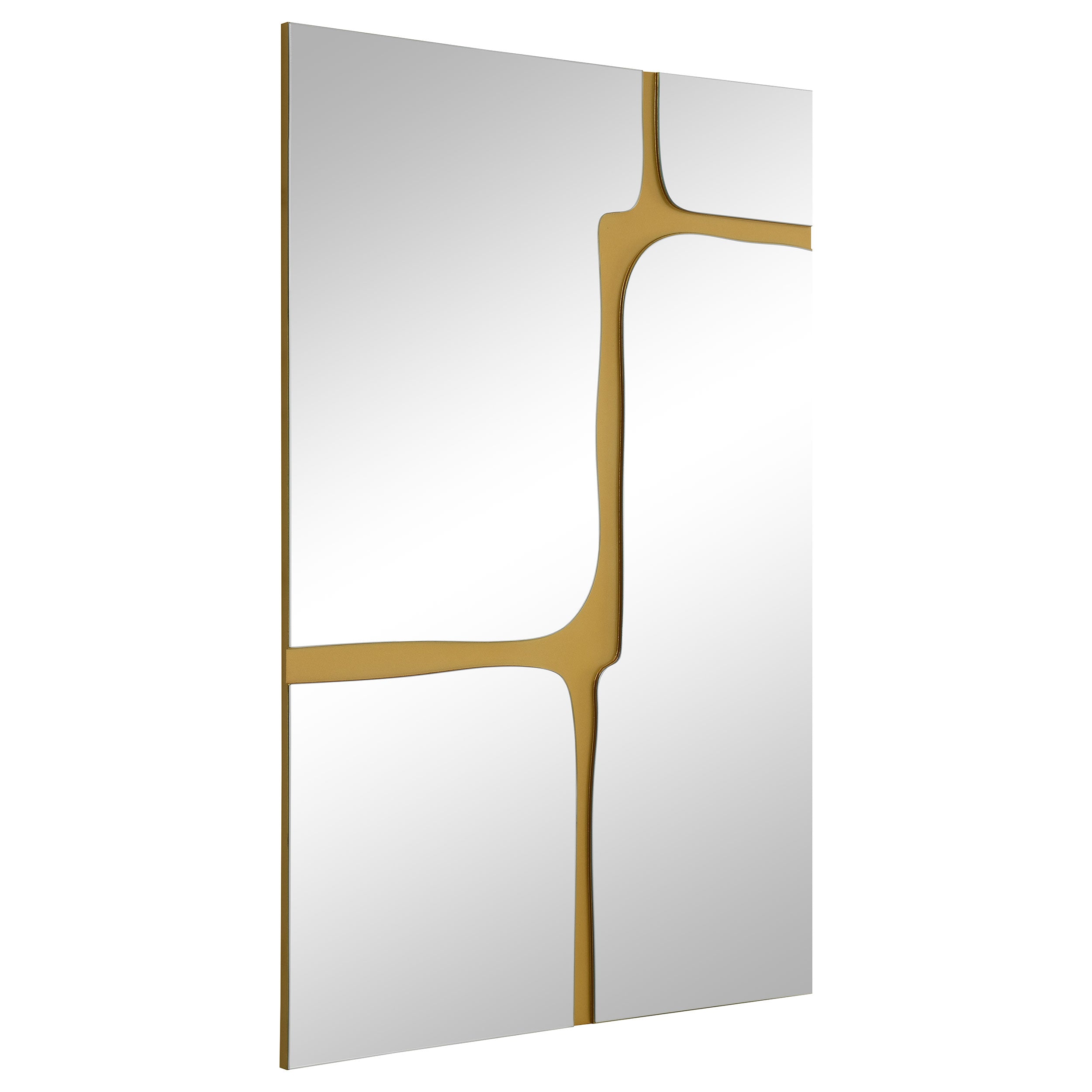 Kimberly 32 x 47 Inch Kintsugi Style Wall Mirror Gold — view 1