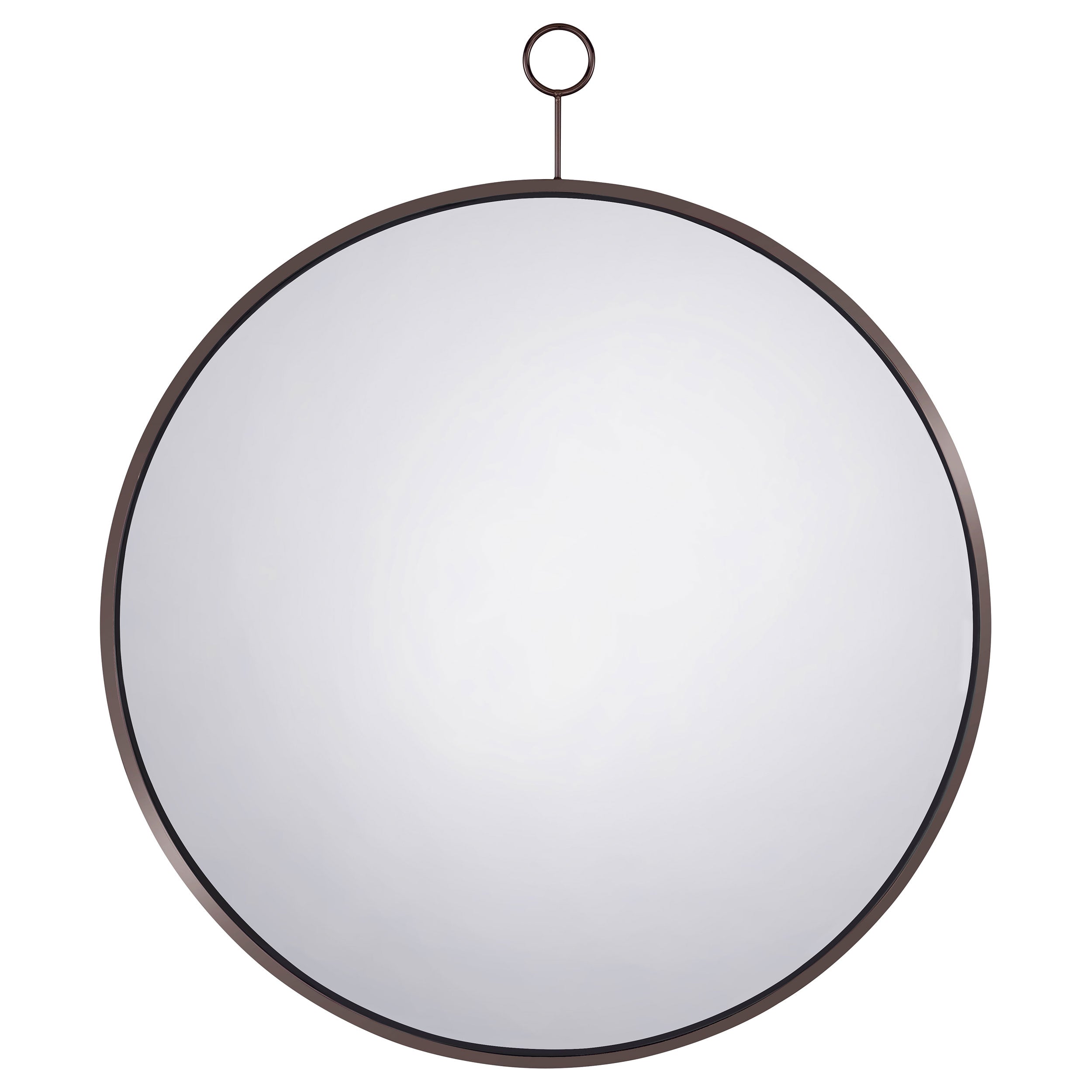 Gwyneth 30 x 35 Inch Round Wall Mirror Black Nickel — view 2