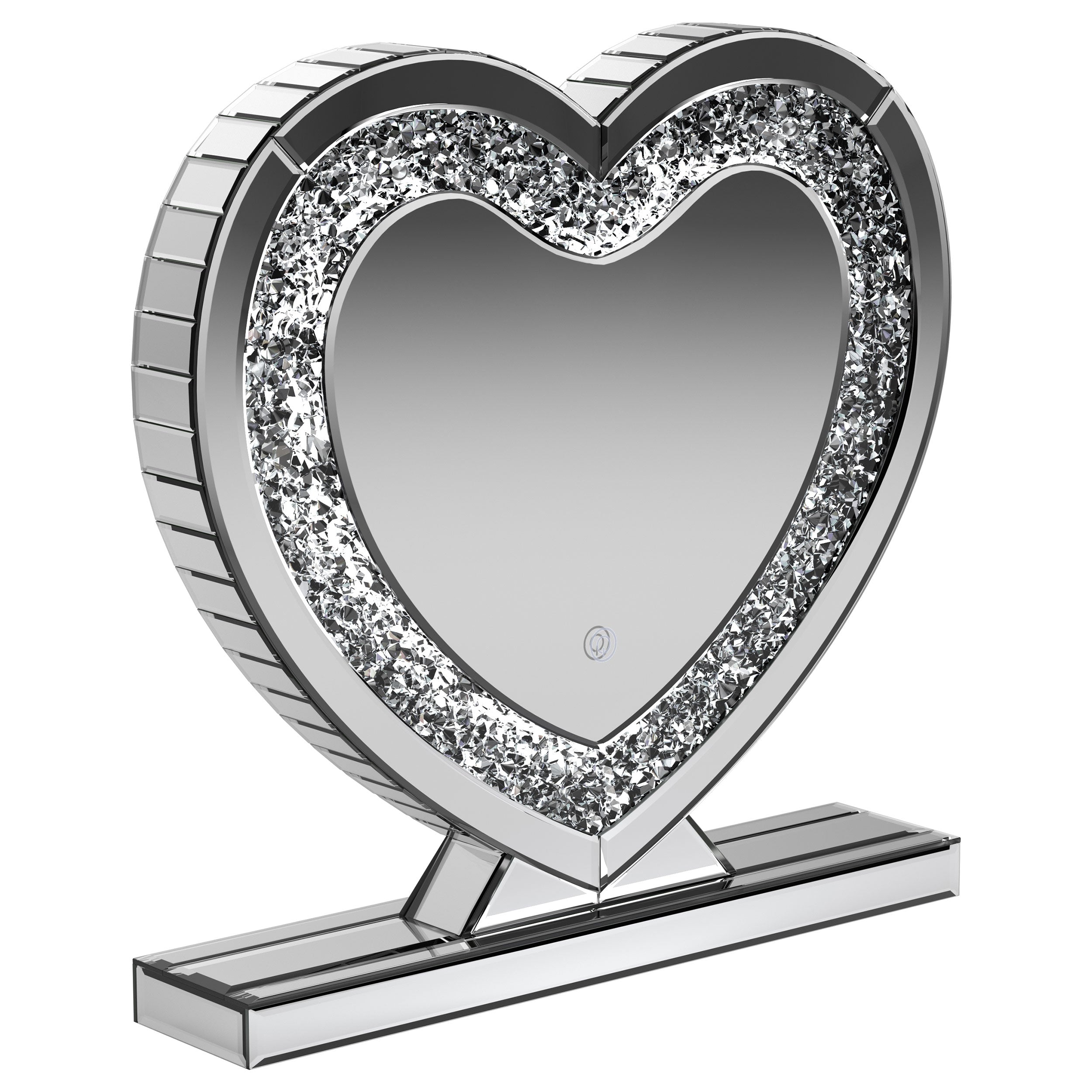 Euston Heart Shaped Vanity Mirror Silver — view 1