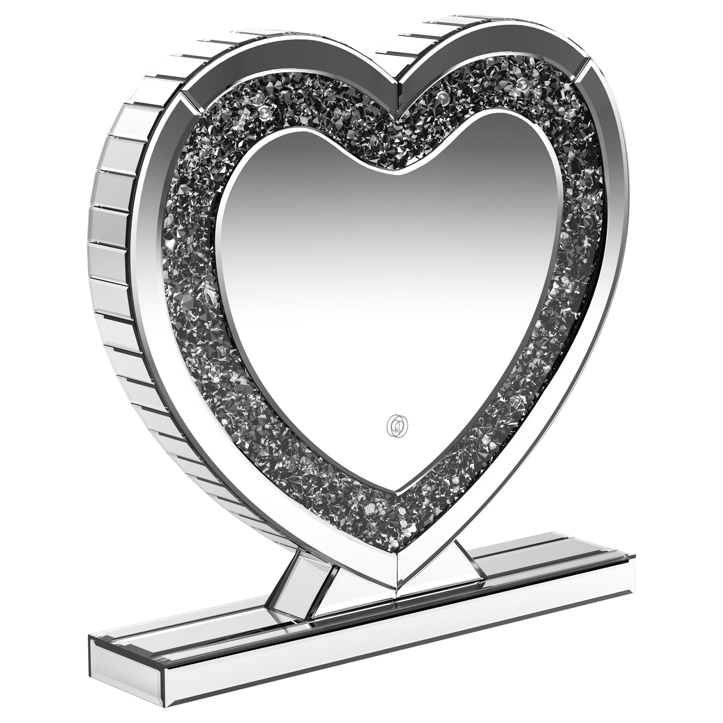 Euston Heart Shaped Vanity Mirror Silver — view 2
