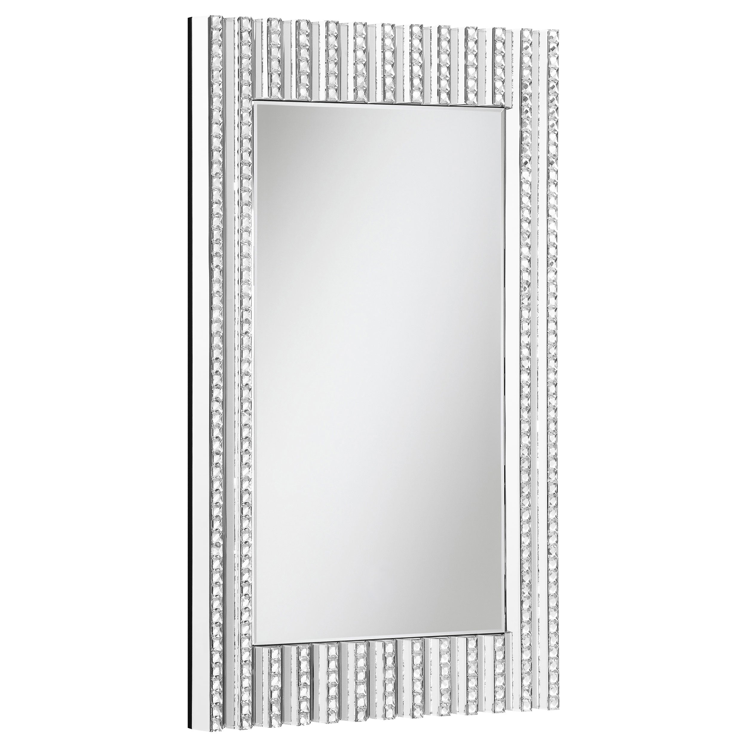 Aideen 32 x 47 Inch Acrylic Crystal Wall Mirror Silver — view 1
