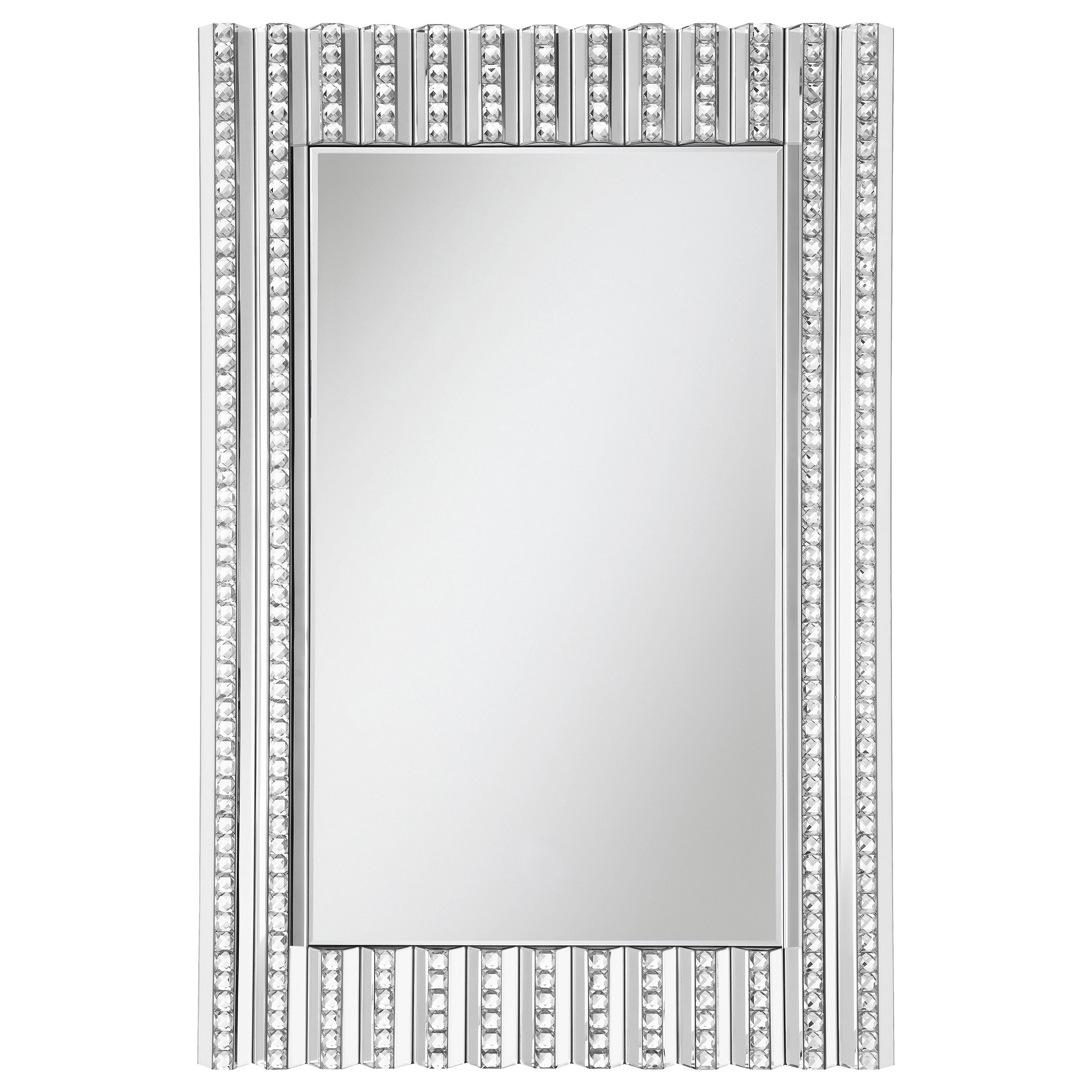 Aideen 32 x 47 Inch Acrylic Crystal Wall Mirror Silver — view 3