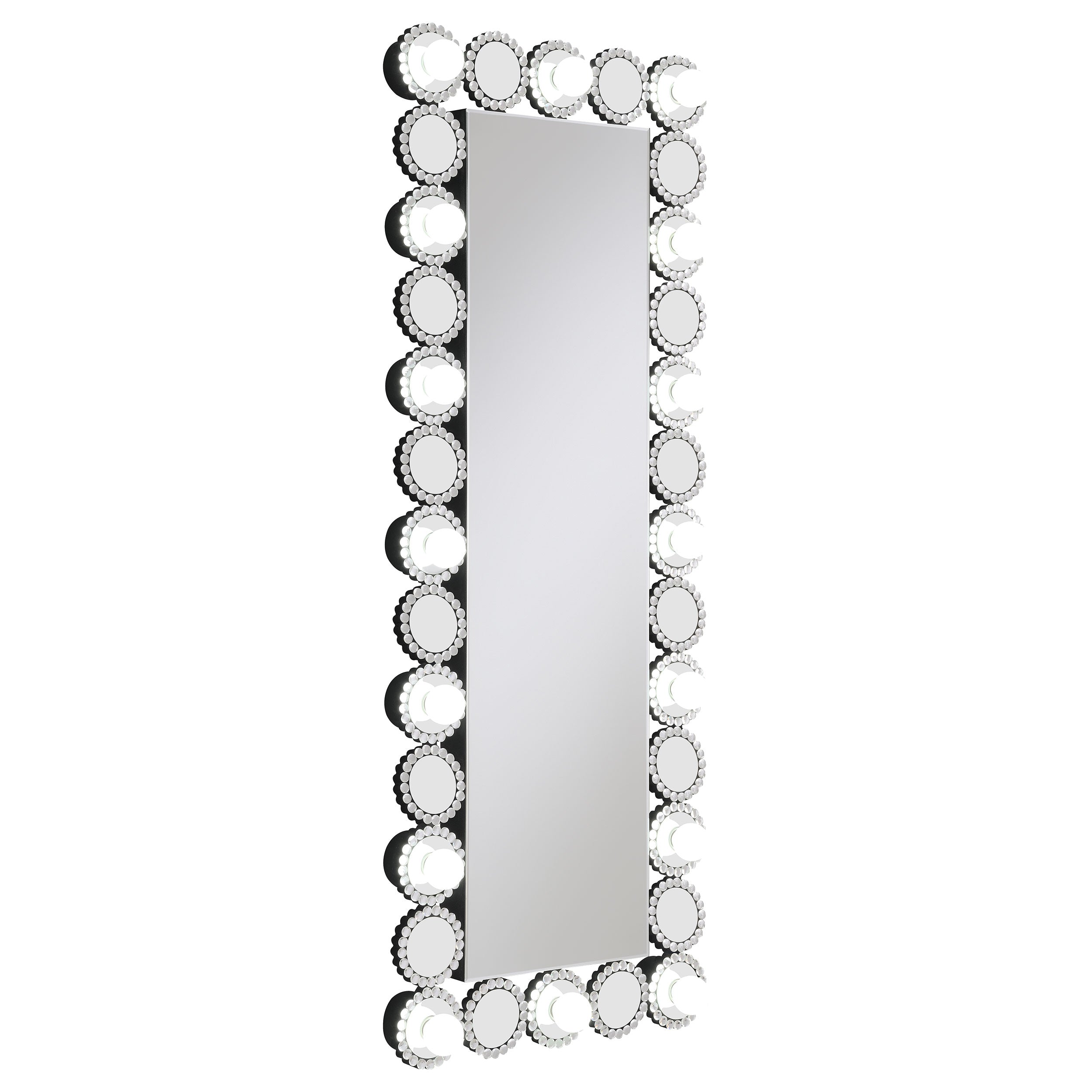 Aghes 24 x 62 Inch Wall Mirror with Lighting Silver — view 3