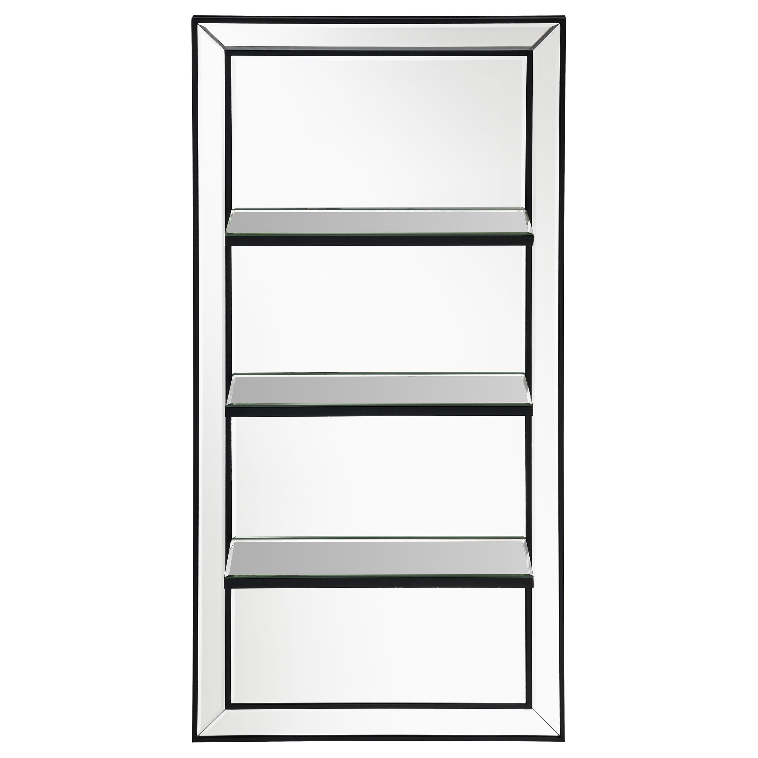 Oriel 24 x 47 Inch Rectangular 3-Shelf Wall Mirror Silver — view 3