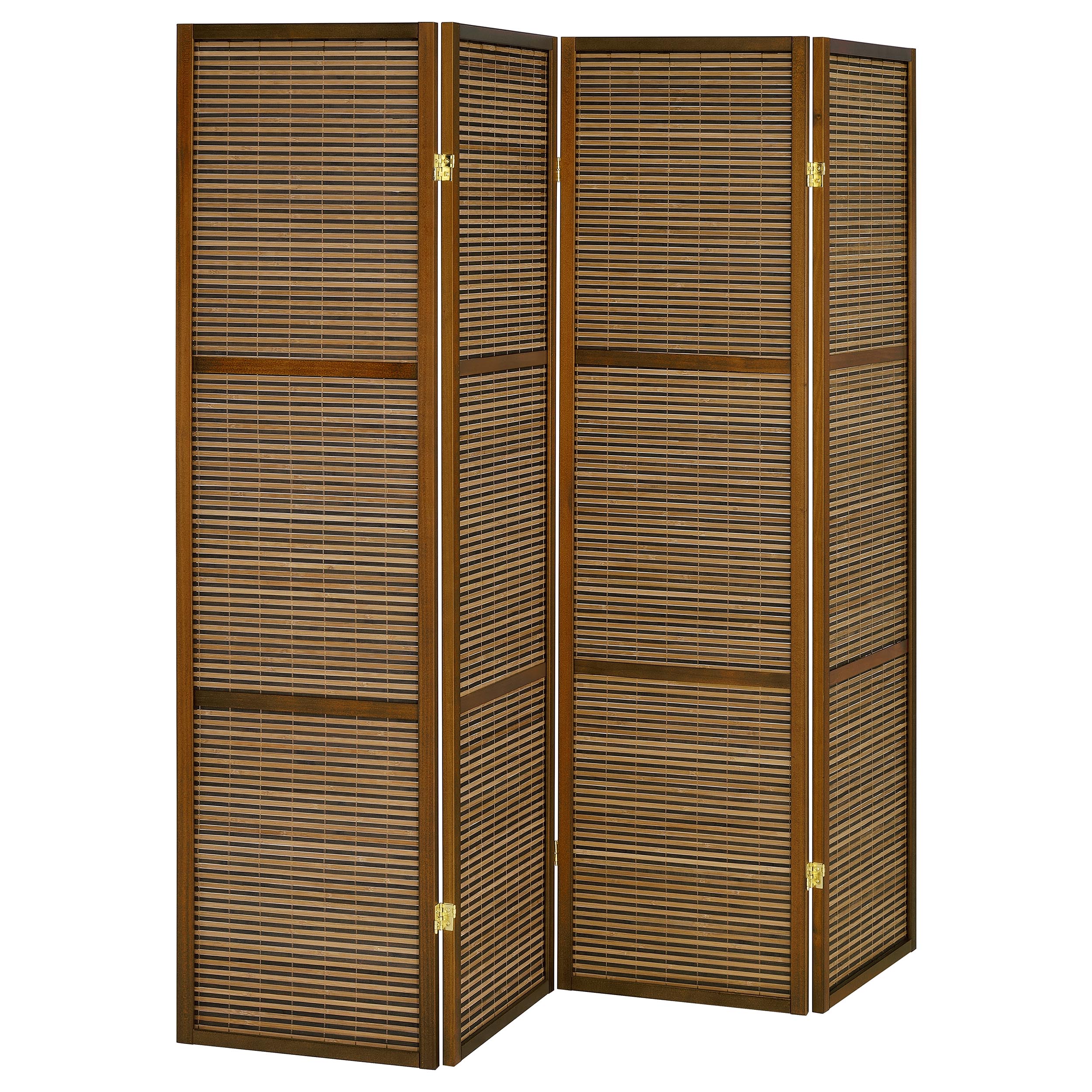 Browning 4-panel Bamboo Room Divider Folding Screen Walnut — view 1