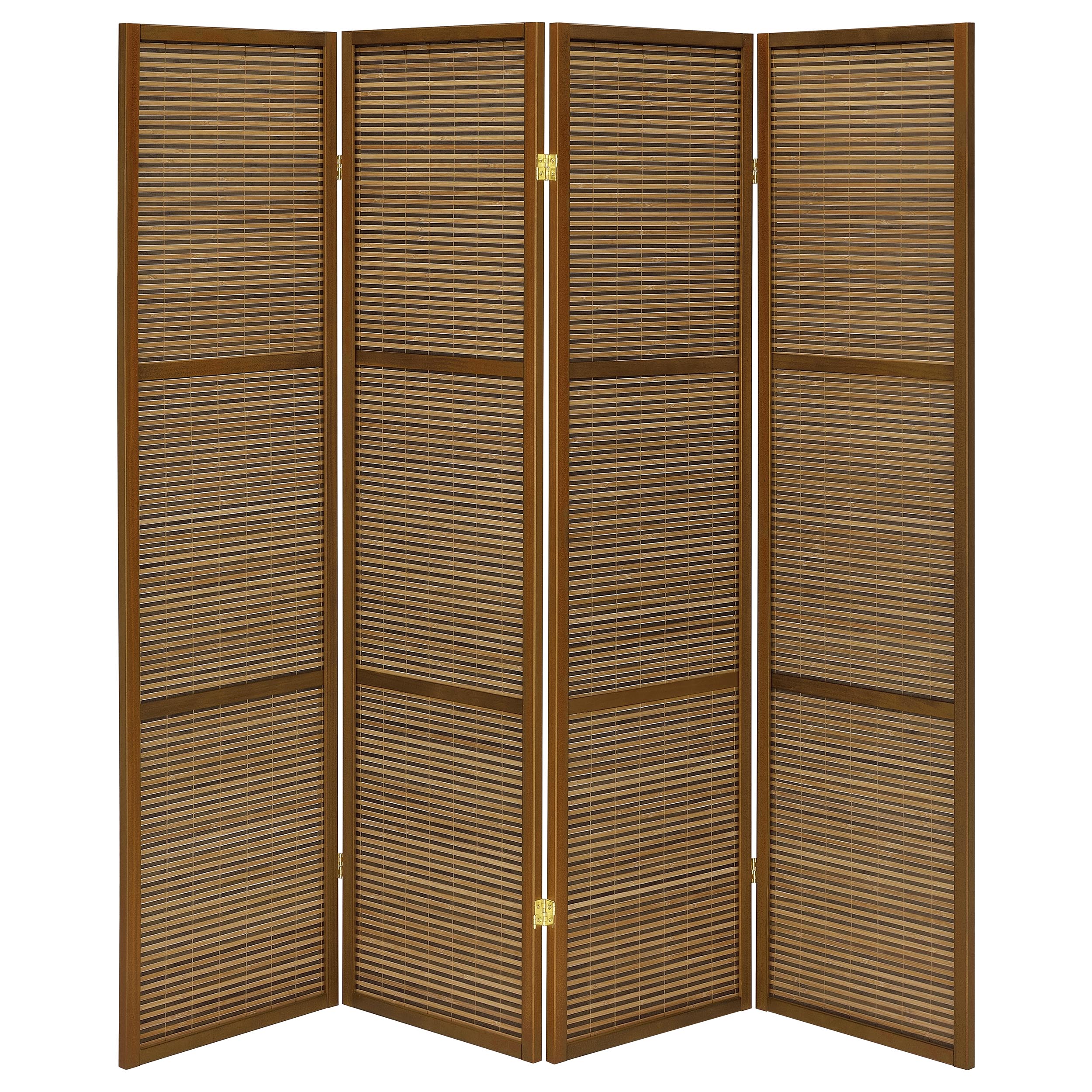 Browning 4-panel Bamboo Room Divider Folding Screen Walnut — view 4