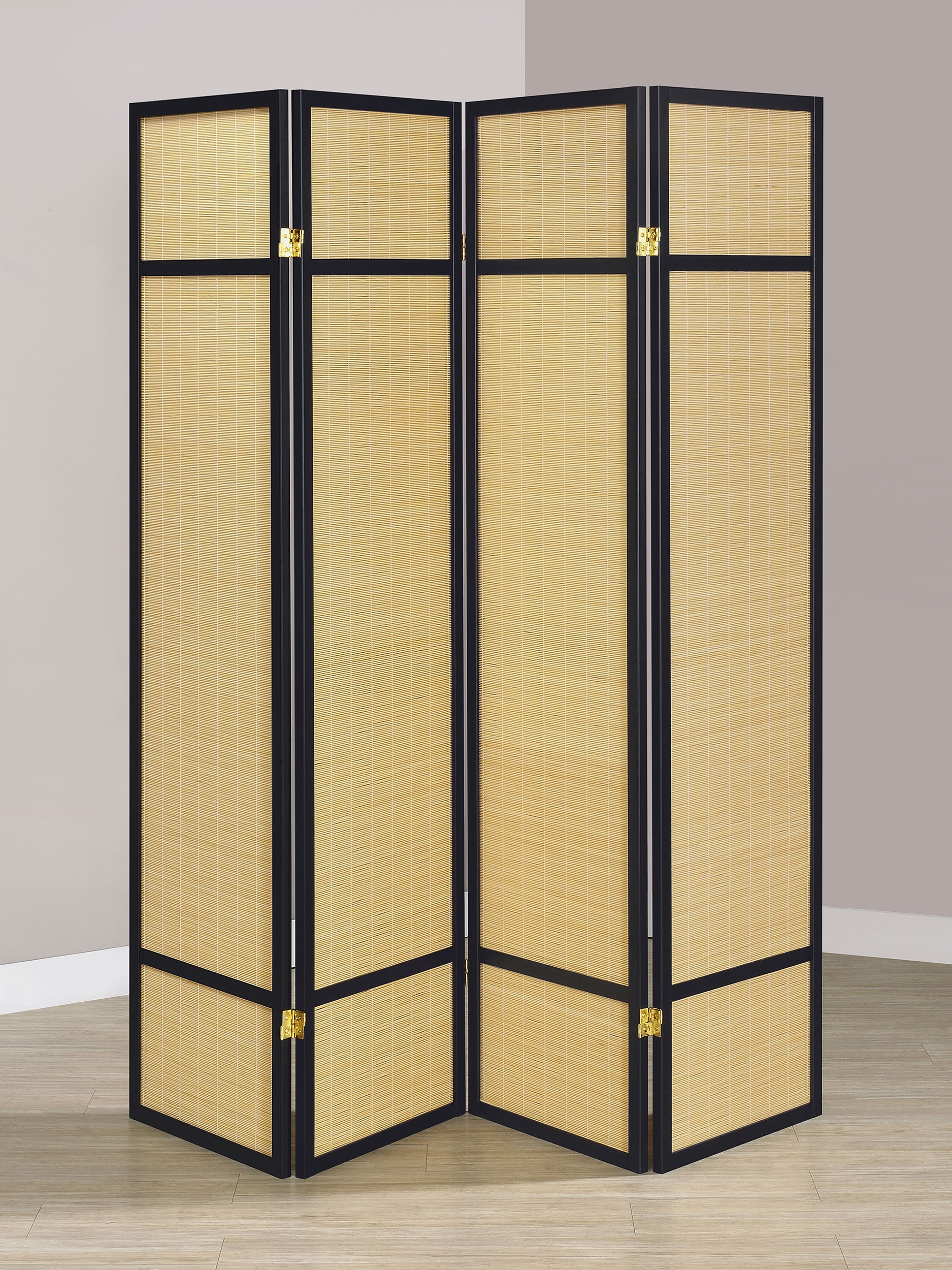 Pearce 4-panel Bamboo Room Divider Folding Screen Natural — view 2