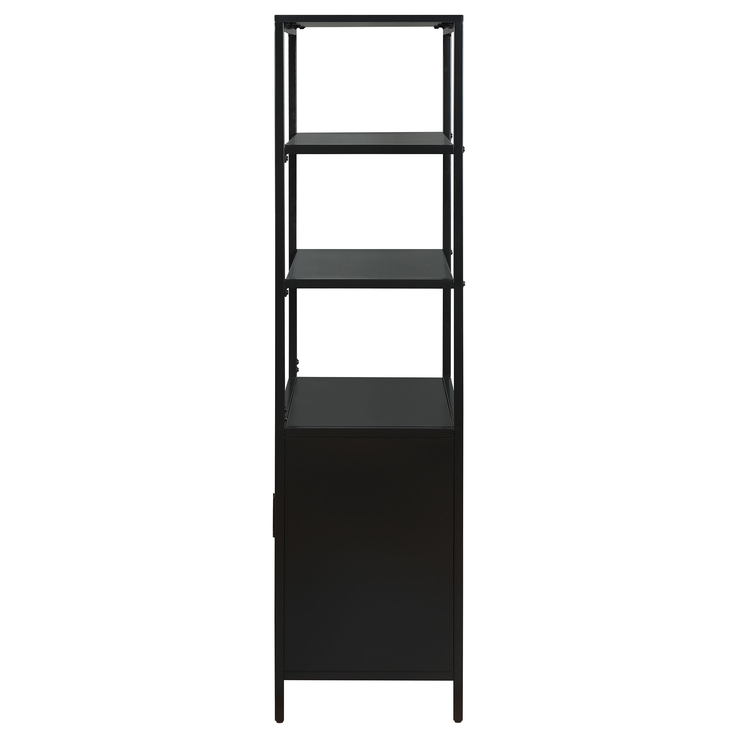 Amherst 3-shelf Radio Weave Cane Metal Accent Cabinet Black — view 6