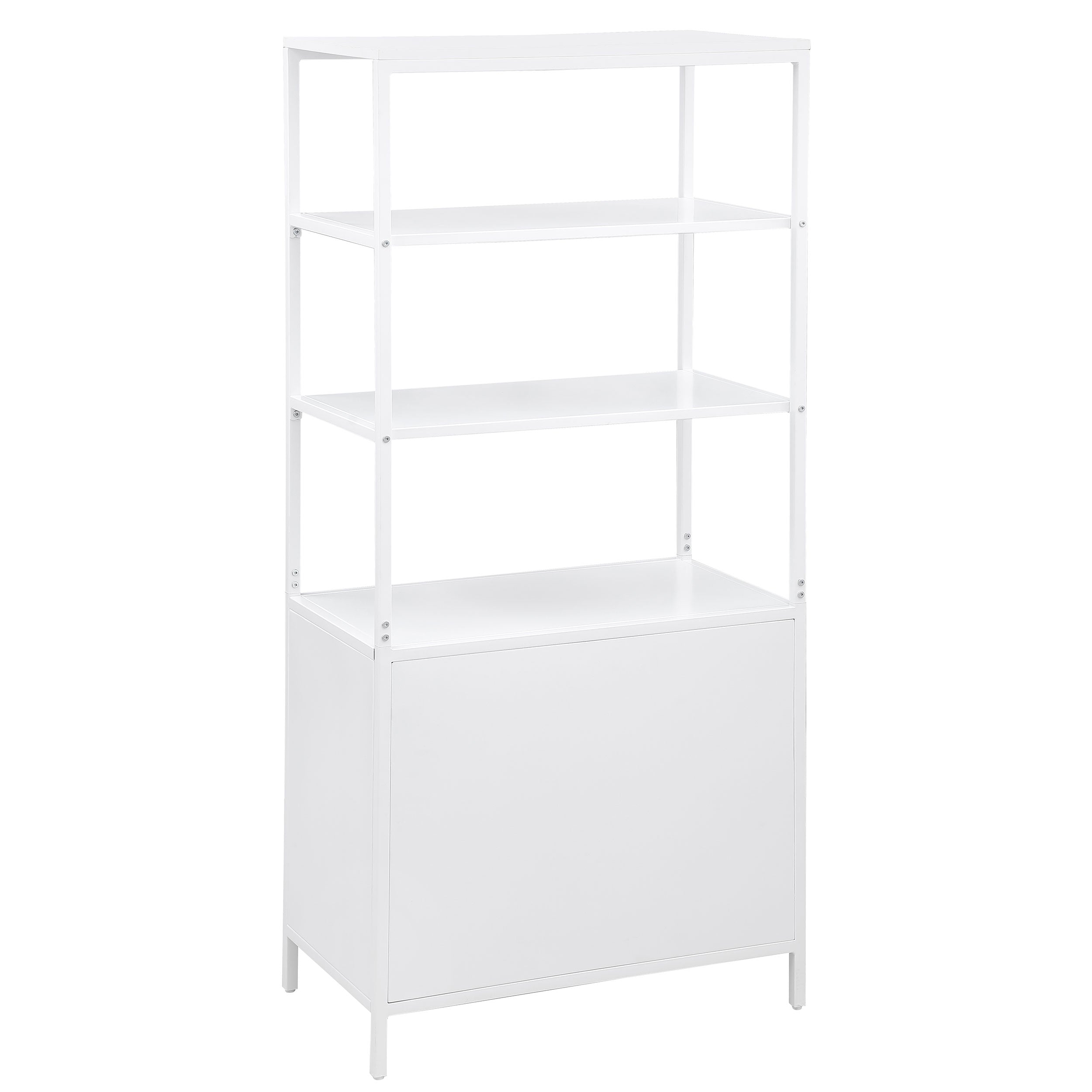 Amherst 3-shelf Radio Weave Cane Metal Accent Cabinet White — view 7