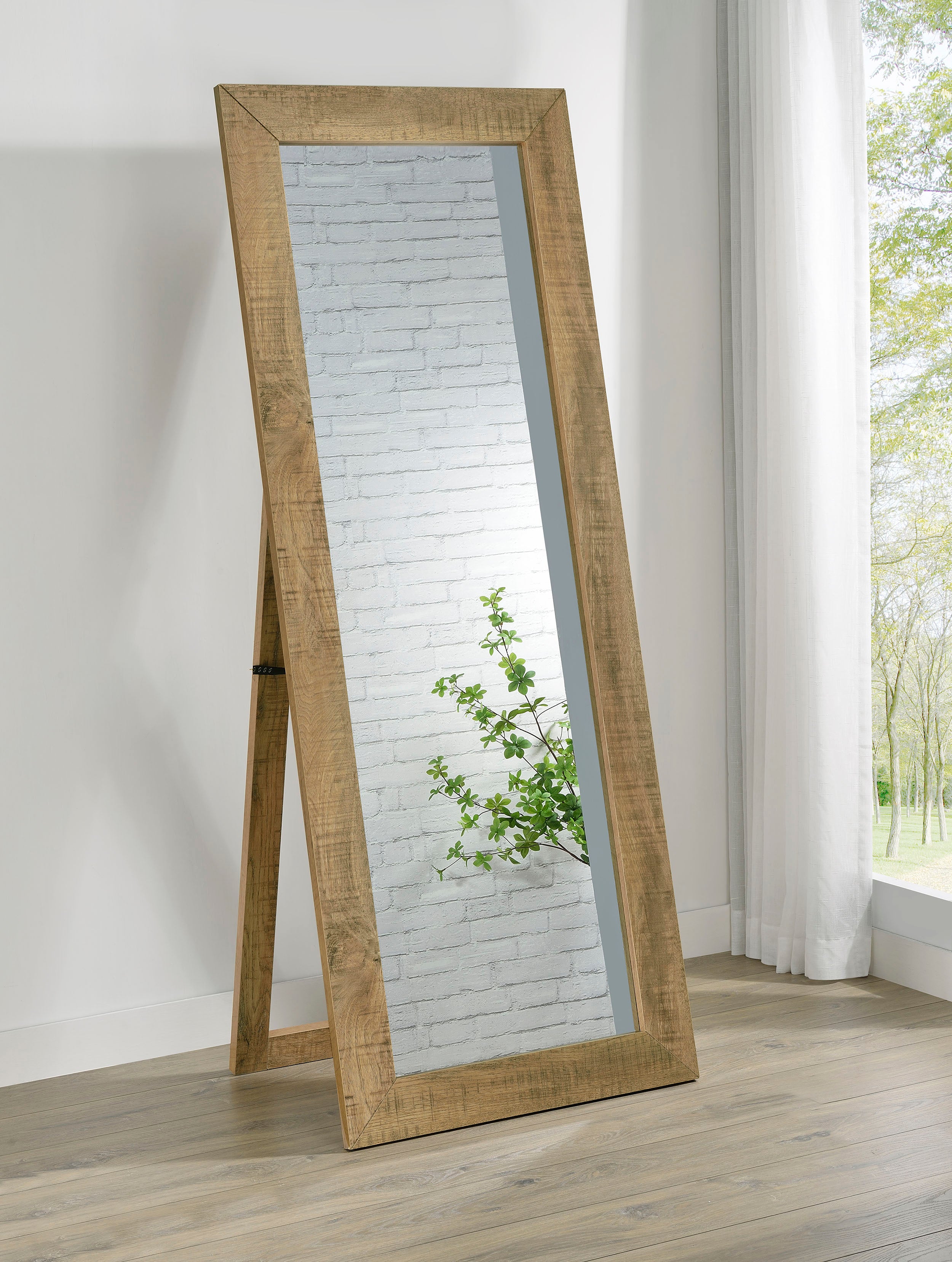 Cadence Tempered Glass Full Length Standing Mirror Mango — view 2