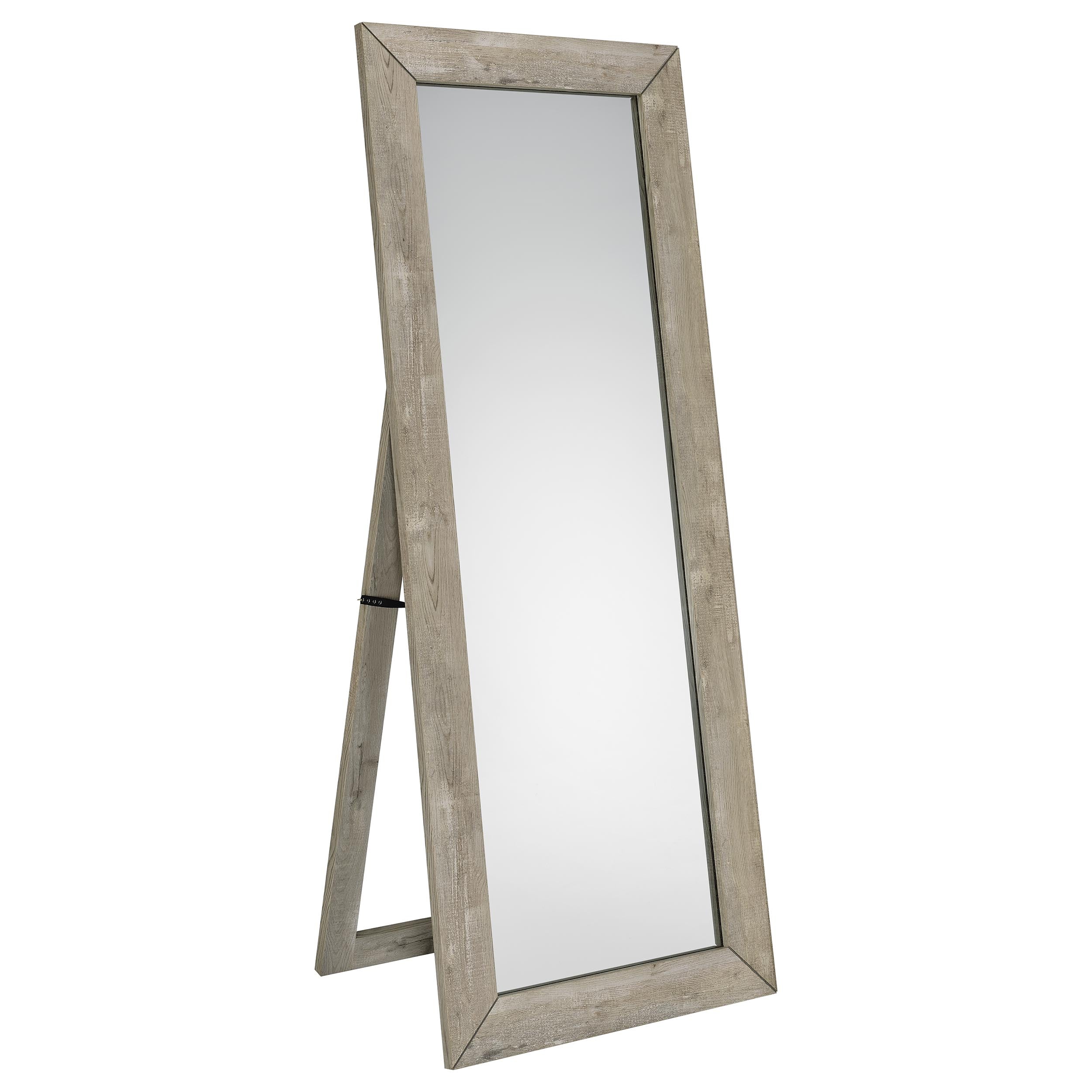 Cadence Tempered Glass Full Length Mirror Grey Washed Oak — view 1