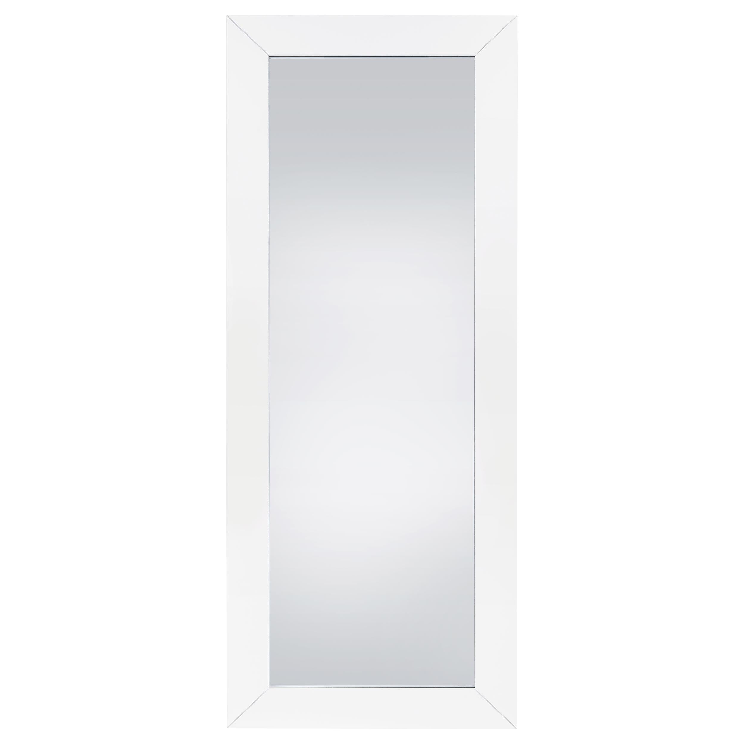 Cadence Tempered Glass Full Length Mirror White High Gloss — view 3