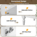 Bathroom Vanity With Ceramic Sink, 2 Doors 3 Drawers, Soft Close Design