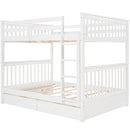 Bunk Bed With Ladders And 2 Storage Drawers