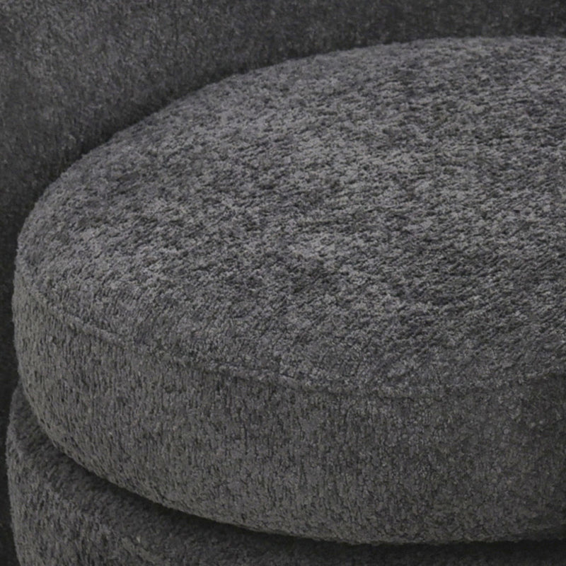 Affinity Modern Curved Back Upholstered Accent Chair With Soft Cozy Boucle Fabric - Dark Gray