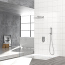 Dual Shower Head System With Square Rain Shower And Rough In Valve