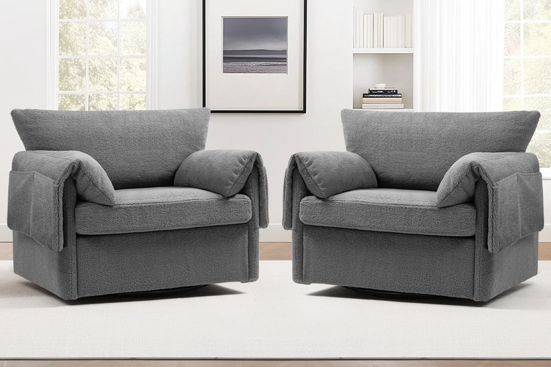 Oversized Swivel Armchair Modern Chair & Single Sofa Lounge, Comfortable Seating For Living Room