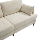 Chenille 2 Seater Sofa With LED Light, USB Charging Port, And Storage Bag