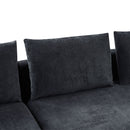 Modern L Shaped Sectional Sofa With Chenille Upholstery And Wooden Storage