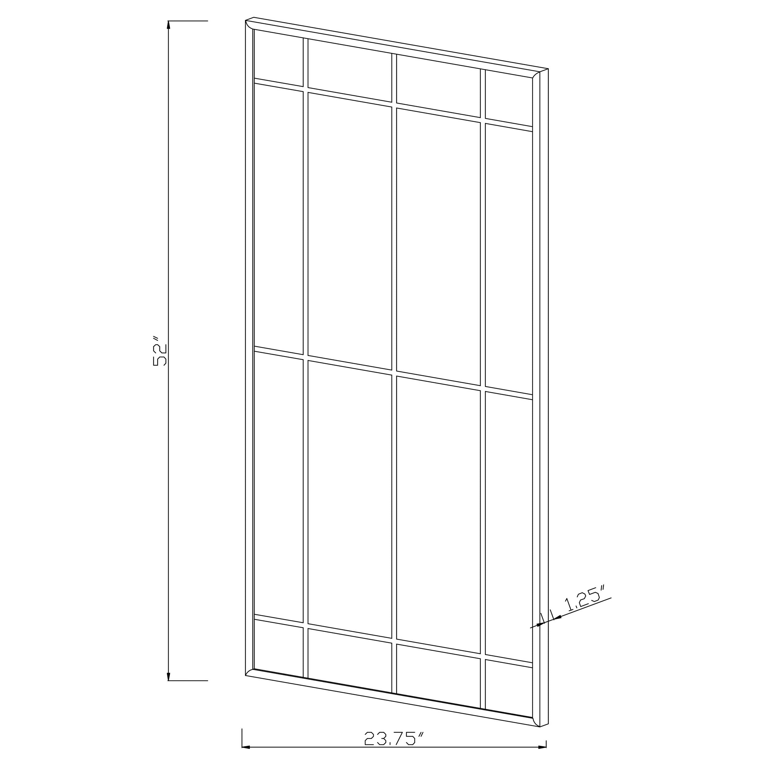 Annetta 24 x 52 Inch Window Pane Wall Mirror Black — view 3