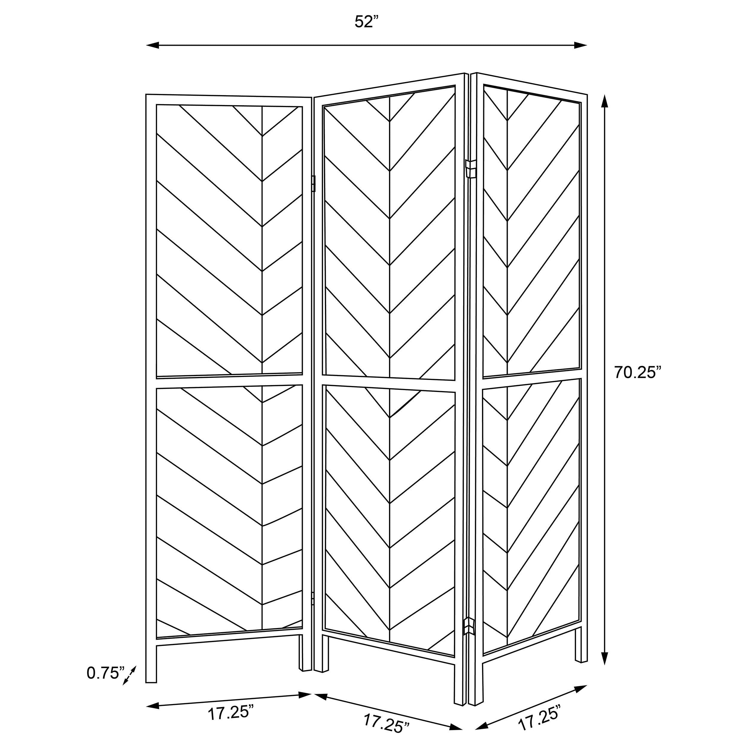 Marlene 3-Panel Room Divider Folding Screen Rustic Tobacco — view 6